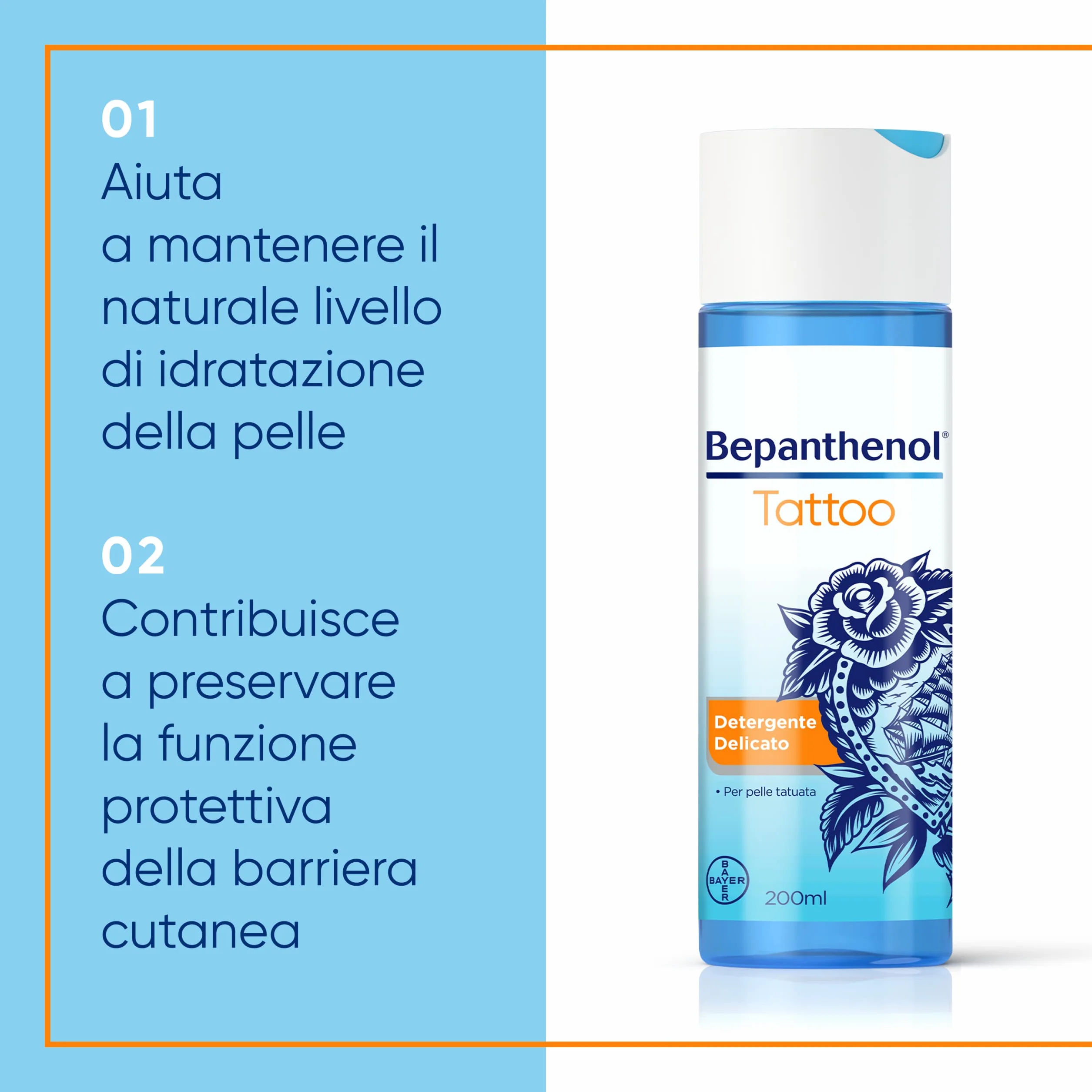 Bepanthenol Tattoo Detergente Delicato con Pantenolo 200ml