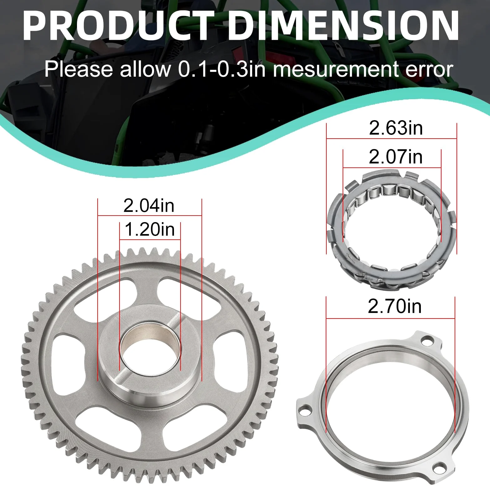 Kit de juntas de engranaje loco de embrague de arranque de rodamiento unidireccional para Polaris RZR 900 XP 2011-2012 RZR 900 XP 4 2012 6230467 1204184