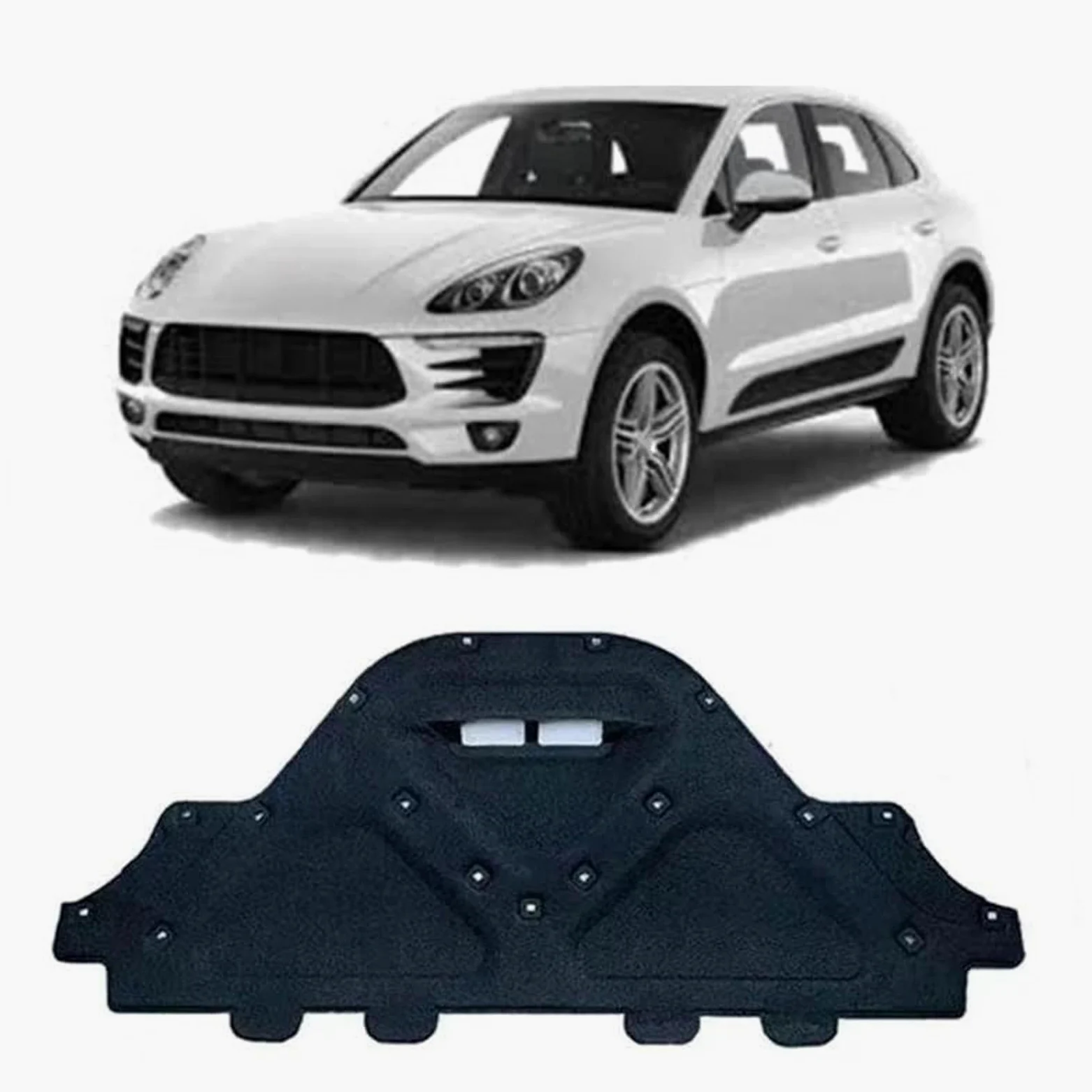 para Porsche 95B 2014-2024 Alfombrilla de Aislamiento acústico del capó Delantero del Motor Almohadilla Protectora térmica del Motor (Negro 2018-2024)