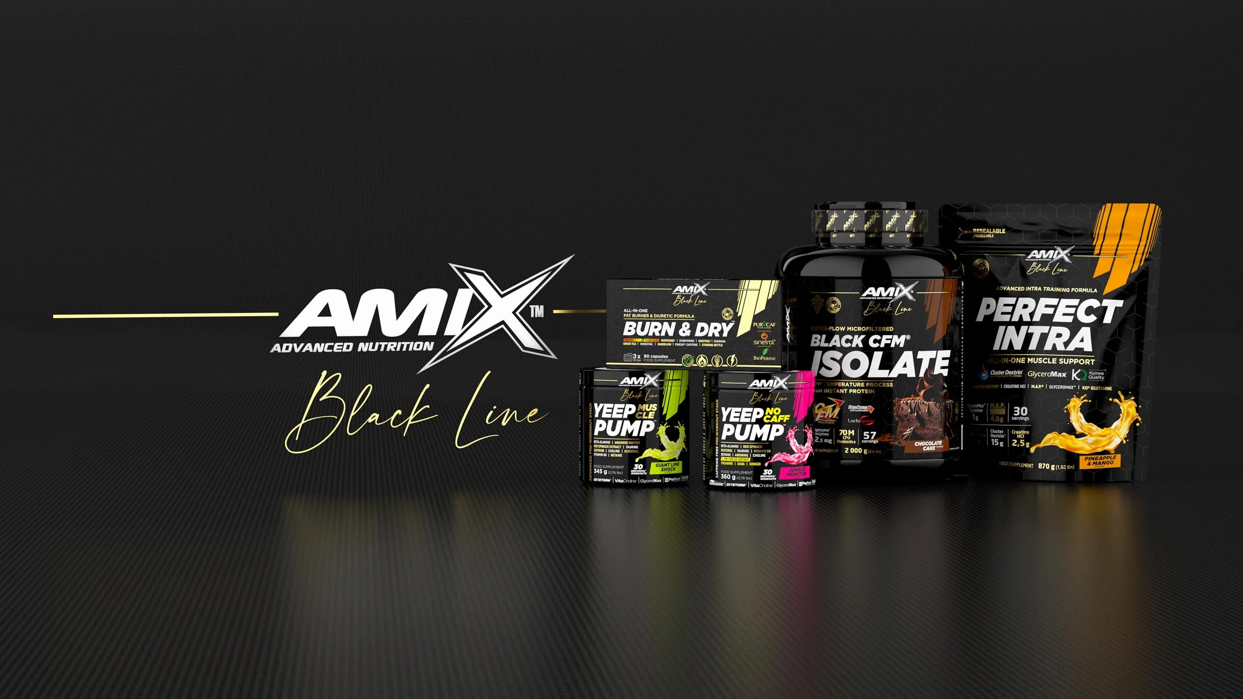 Amix Black Line YEEP PUMP CAFF 345 GR Pre-entreno Sabor Lima