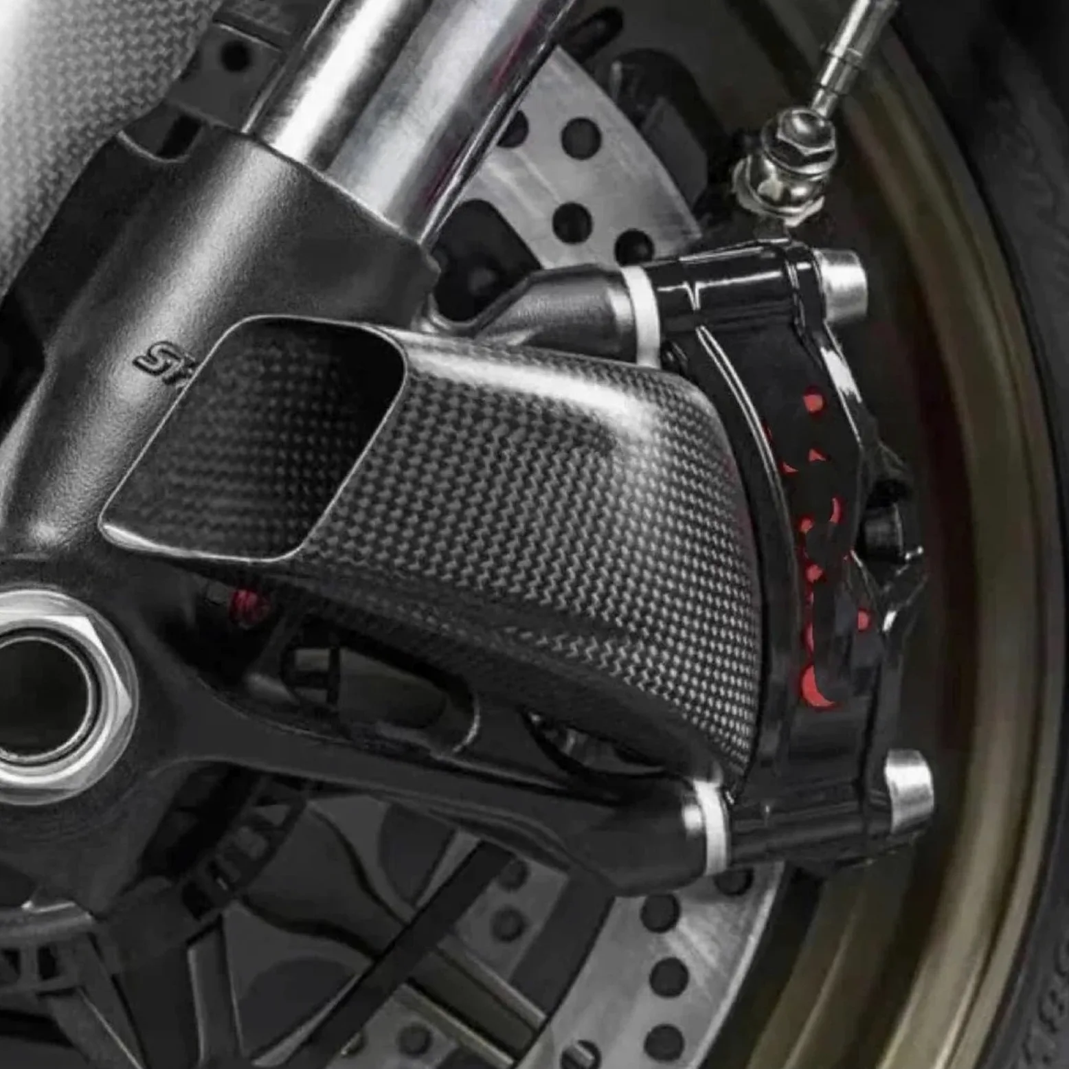 Conductos de refrigeración de aire de pinza Cubierta del radiador de la pinza del conducto de aire del freno delantero de motocicleta compatible con DUCATI PANIGALE V4 V4S Streetfighter V4/V4S(Gloss)