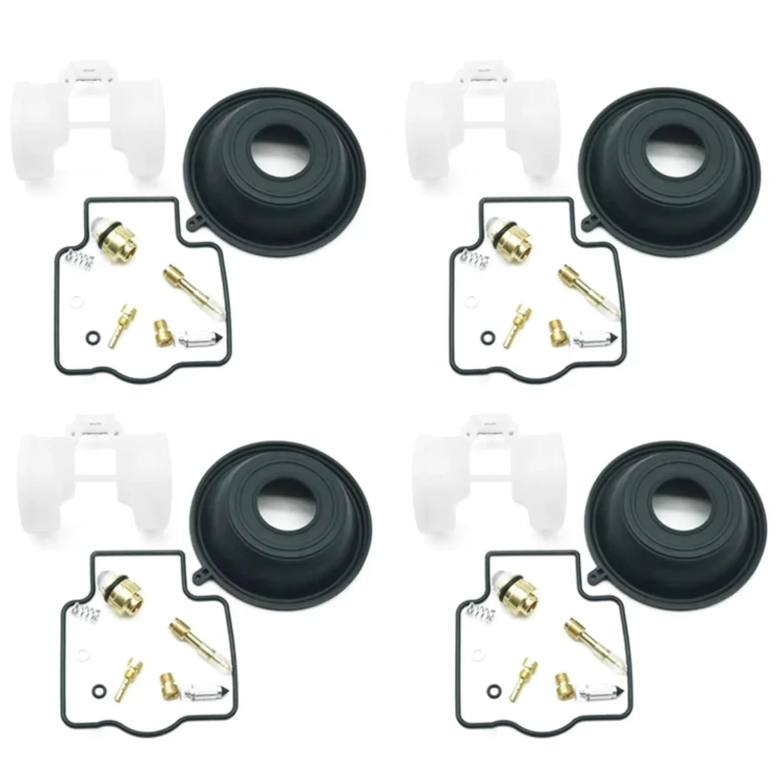 Kit Carburador Repuesto Kit Reparación Carburador Motocicleta Para Para ZX250C ZXR250 1991-1995 Conjunto Reconstrucción Carburador Válvula Flotador Membrana Diafragma Vacío(4 Set B)