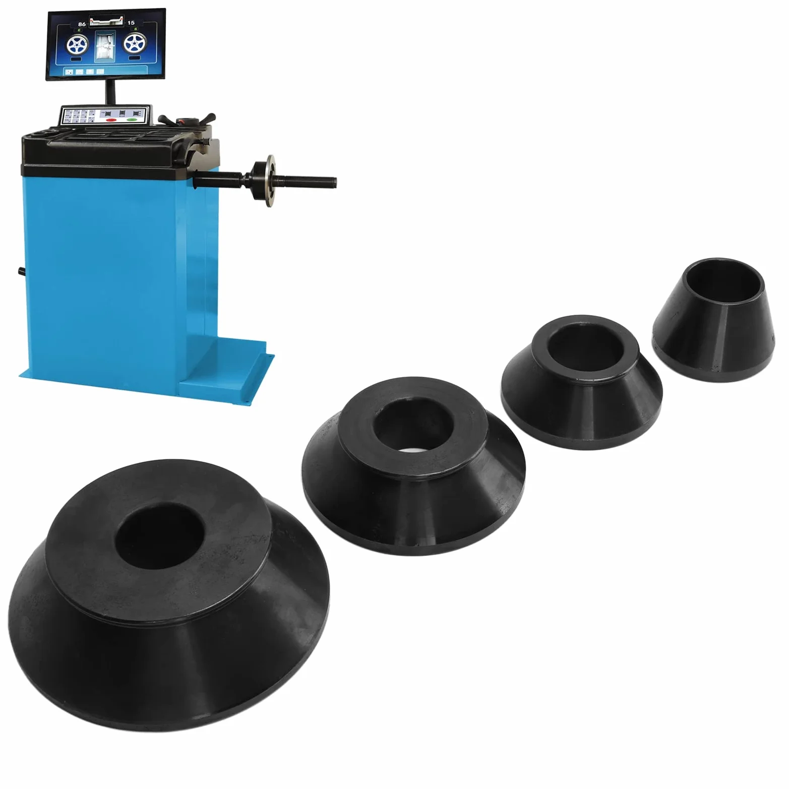 Juego de 4 Conos Cónicos para Equilibrador de Ruedas, Herramienta de Reparación de Neumáticos de Acero Al Carbono con Diámetro de Eje de 36mm con Kit Estándar para Coche, Camión,