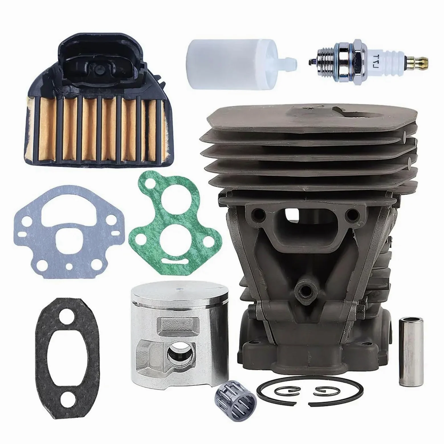 Kit de pistón cilindro motosierra 47mm for Husqvarna 455 455e 460 con bomba aceite línea filtro combustible aire reemplazar 537320402 537255702