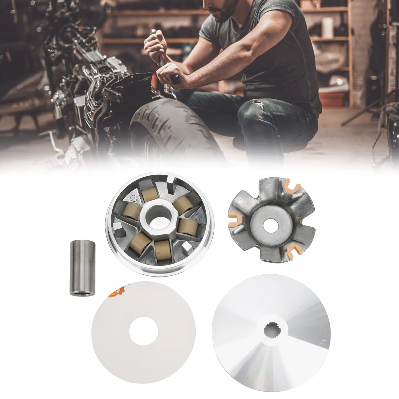 OUKENS Kit variador de carreras, kits variadores completos, accesorios de motocicleta de embrague delantero de motor para GY6-125 150 157CC