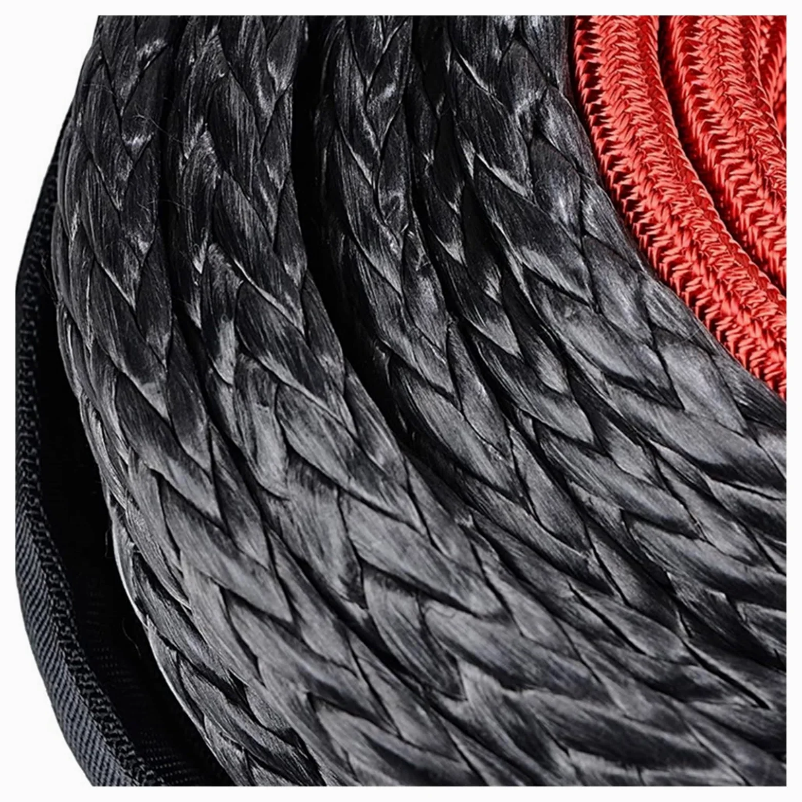 Cuerdas para Remolque, Cable de Cuerda de cabrestante de 3/8 "X 100 pies, Cable de cabrestante de 23809 Libras con Funda Protectora y Gancho for Cuerda de cabrestante de vehículo ATV SUV(Red Hook)