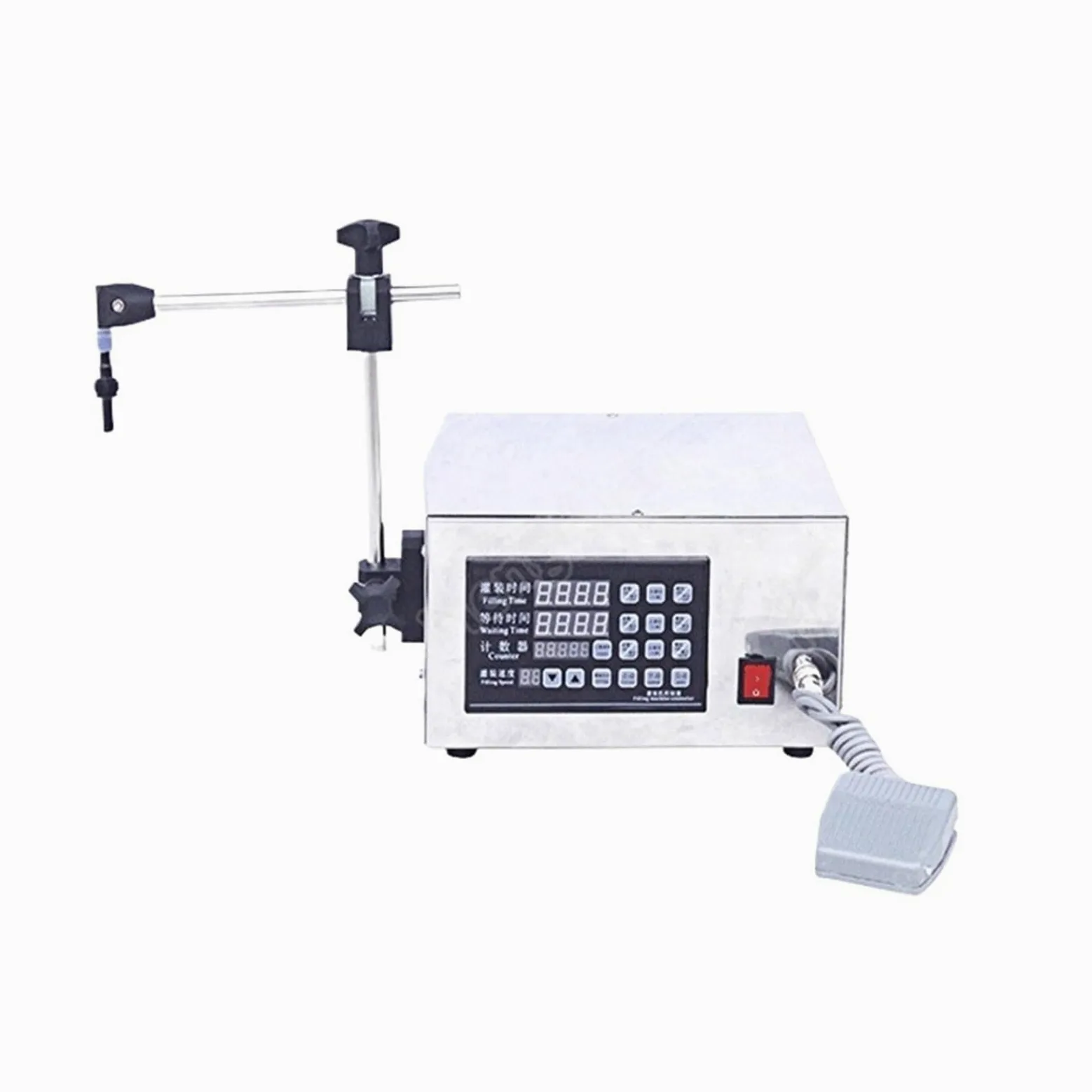 Máquina llenadora de líquidos, máquina llenadora con pesaje, máquina llenadora de líquidos semiautomática con bomba digital para jugo, agua y aceite, llenado de líquidos con alta precisión y funcion