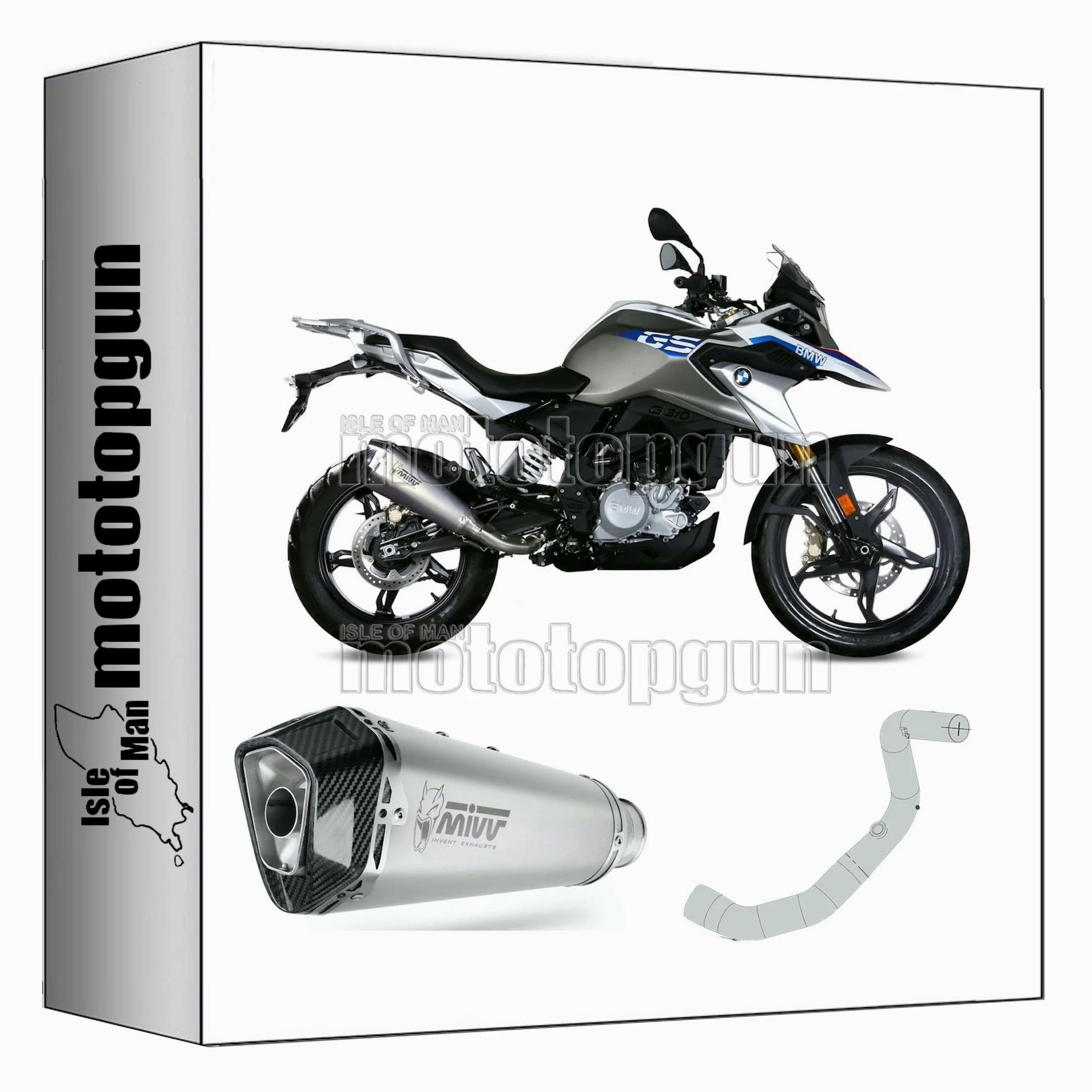 mivv tubo de escape completo homologado nocat delta race acero copa carbono compatible con bmw g 310 gs 2023 2024 mototopgun