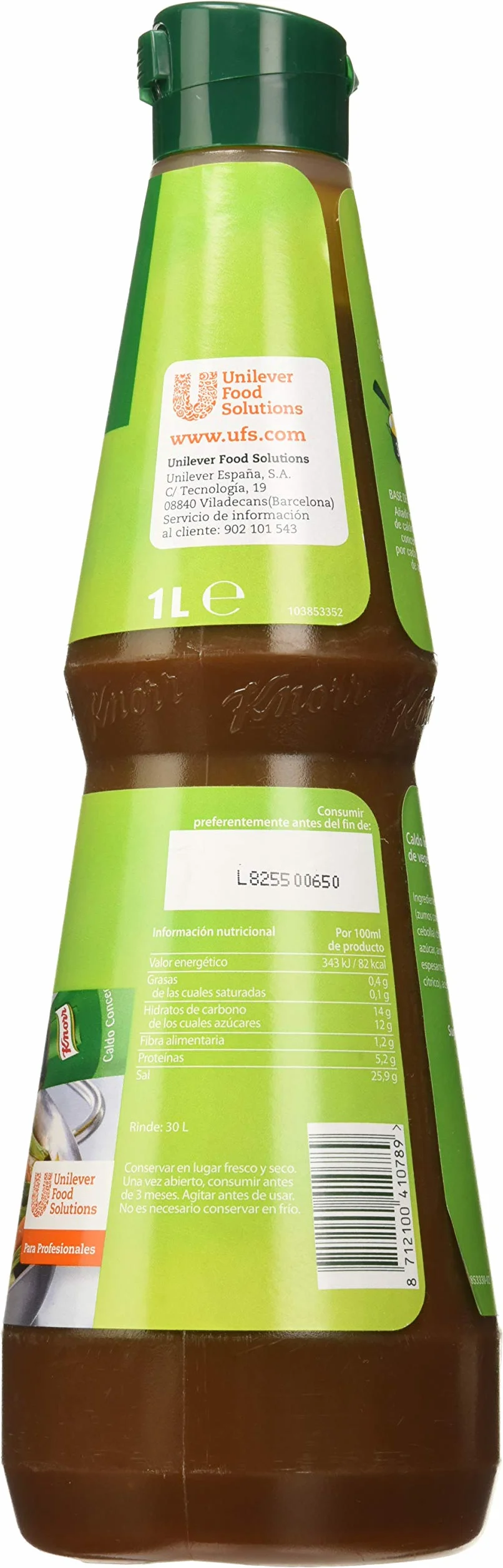 Knorr Caldo Líquido Concentrado Vegetal Sin Gluten 1l