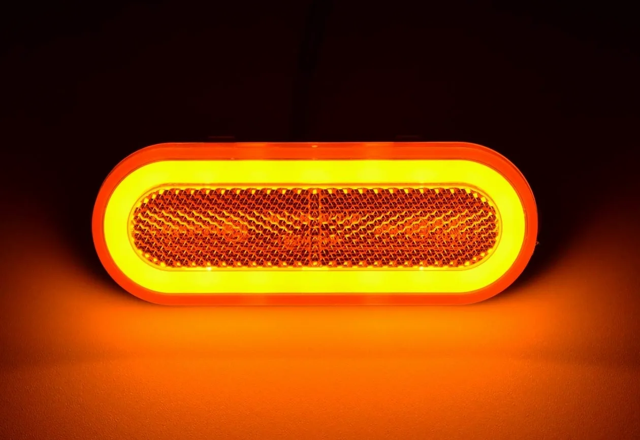 8 luces LED ovaladas de posición de posición de contorno lateral con soportes para chasis de camión, remolque, autobús, furgoneta, caravana