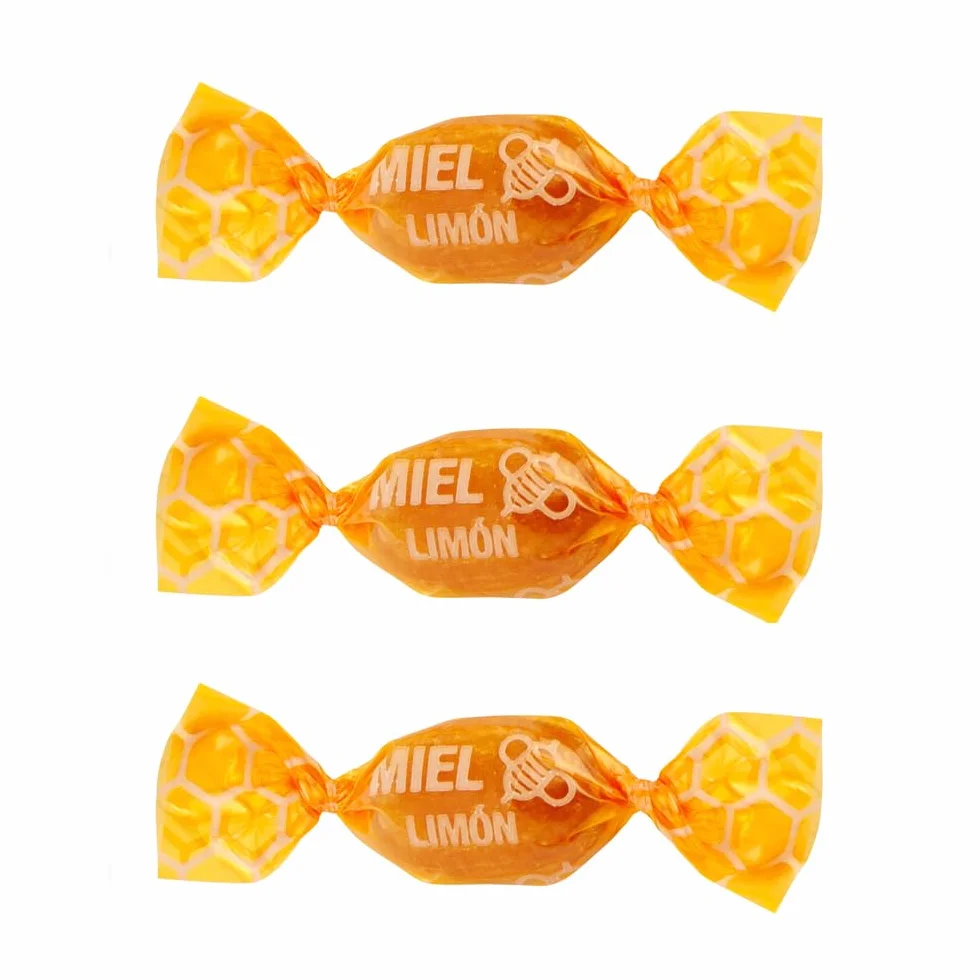Caramelos Cerdán Caramelo Duro con Miel Pura y Limón Bolsa 150 Unidades Sin Gluten Medio Kilo
