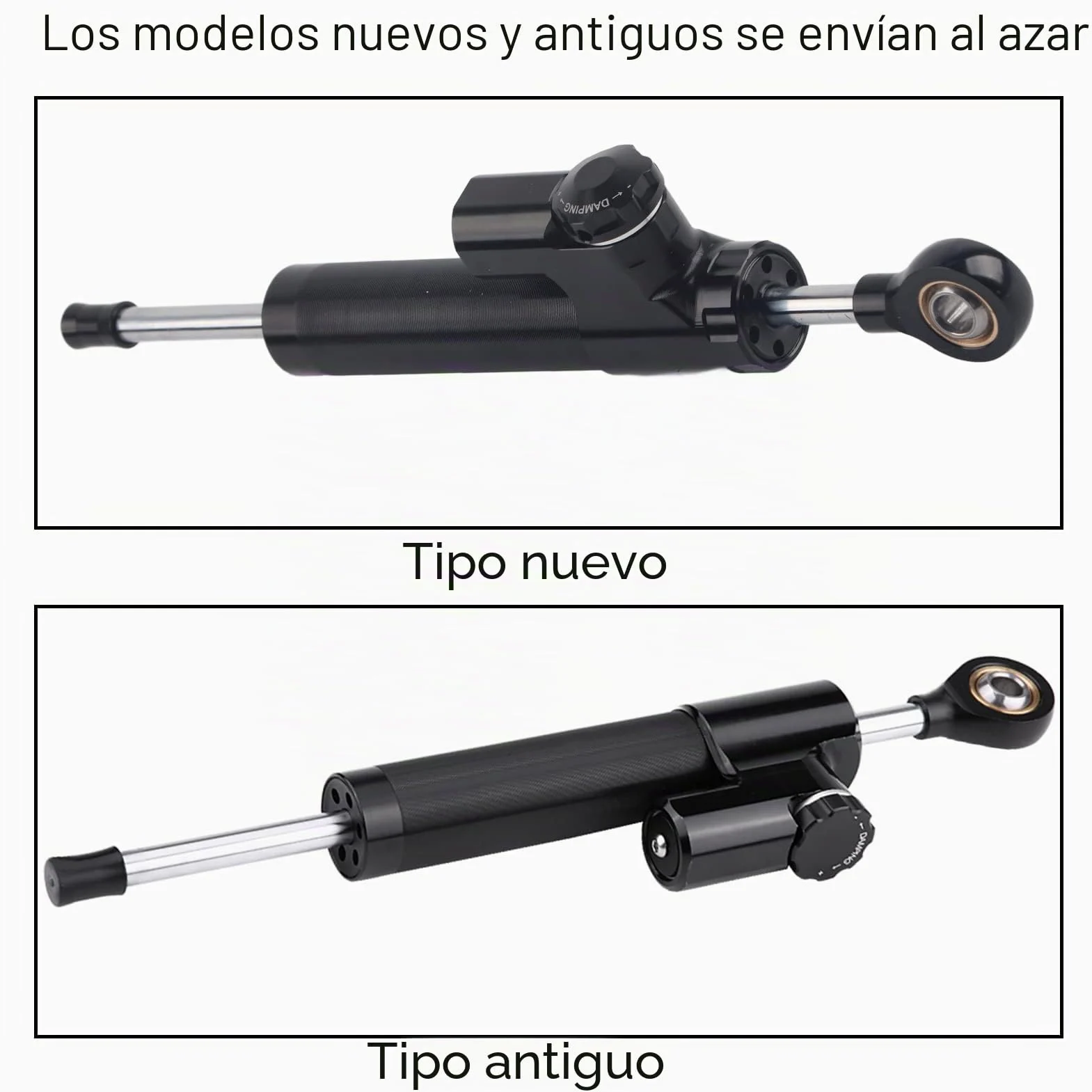 Amortiguador de Dirección Universal para Moto, Estabilizador Lineal de Aluminio CNC con Superficie Anodizada, Incluye Soporte de Montaje para Motocicletas de Carretera y Off Road (Negro)