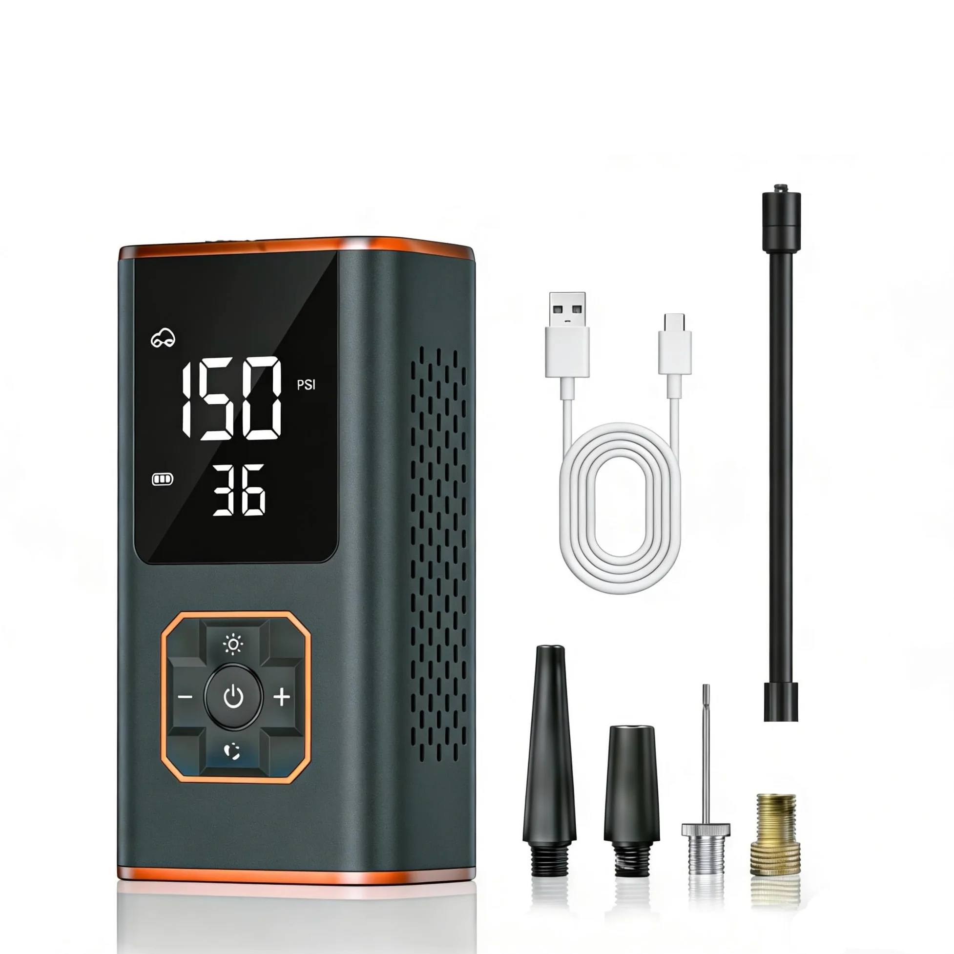 Compresores de aire portátiles Inflador de neumáticos portátil 150PLS, compresor de aire, banco de energía Compatible con coches, bicicletas, motocicletas, neumáticos y pelotas Inflador Ruedas Coche