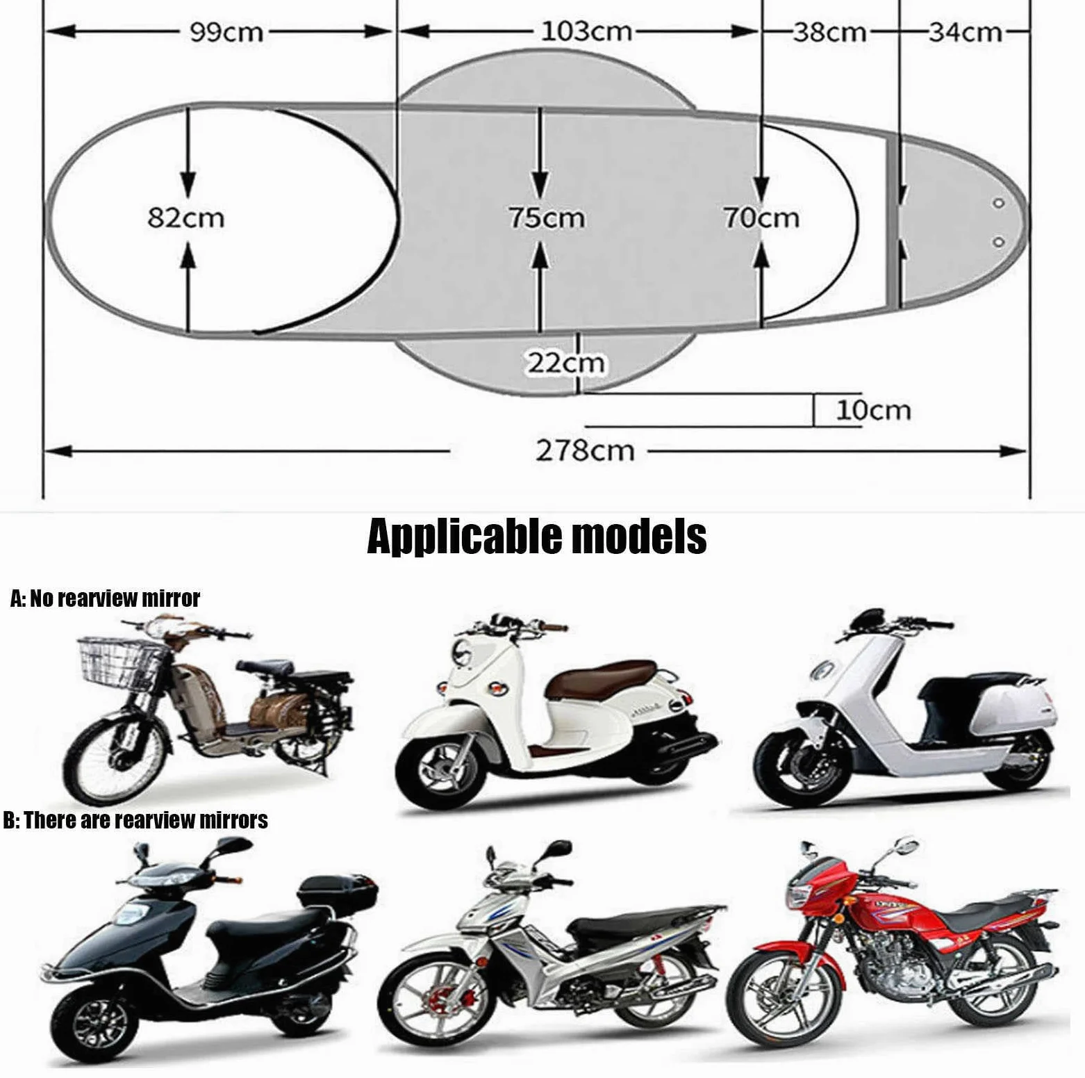 Toldo impermeable para scooter de motor, cubierta de lluvia y parasol totalmente cerrada, diseño plegable universal para protección al aire libre