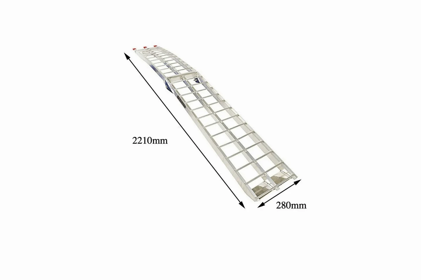 UNITRAILER Rampa de Carga Plegable de Aluminio 221 cm 340 kg ALR002 | Aluminio anticorrosivo con correa de seguridad. Para cargar motos, quads y cortacéspedes en remolques y furgonetas.