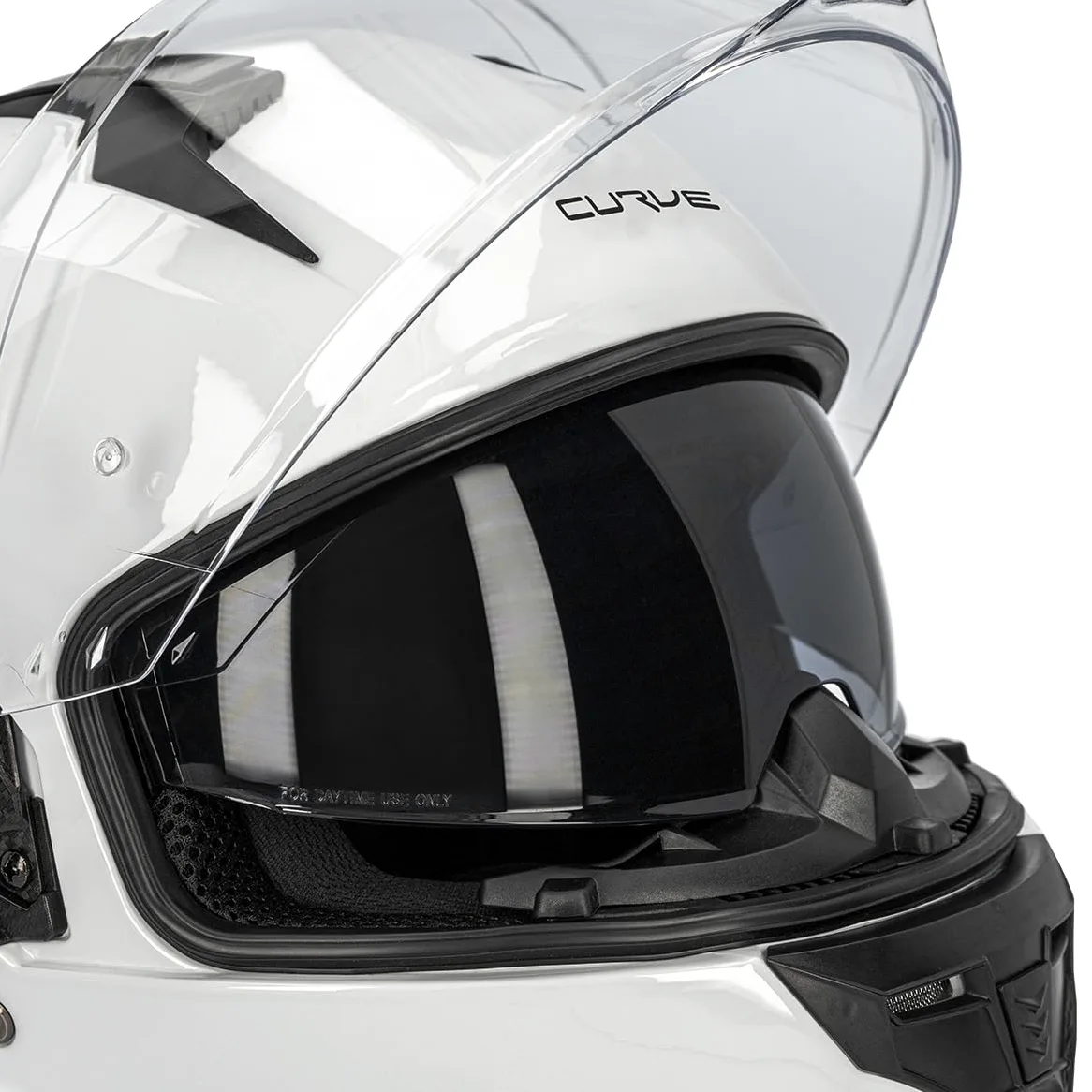 Curve Casco Integral para Moto, Lead, Material Resina ABS termoplástica, Sistema de ventilación, Visor Solar Ahumado, Cierre micrométrico, Adultos, Hombre y Mujer, ECE 22.06