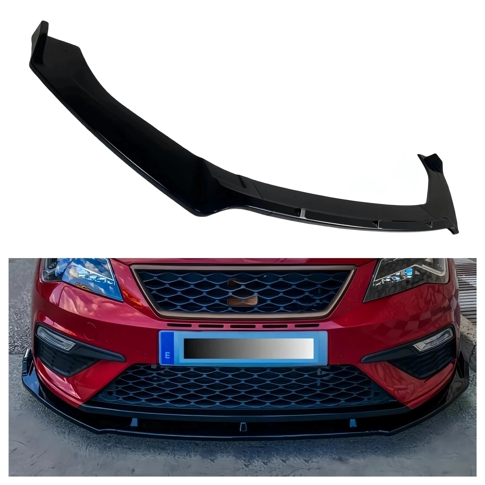 Lip Delantero para Seat Leon MK3.5 S/SS/CS/T para Cupra FR 2017-2020 Tuning Bodykits 3 Uds Parachoques Delantero Coche Difusor Divisor Spoiler Delanteros
