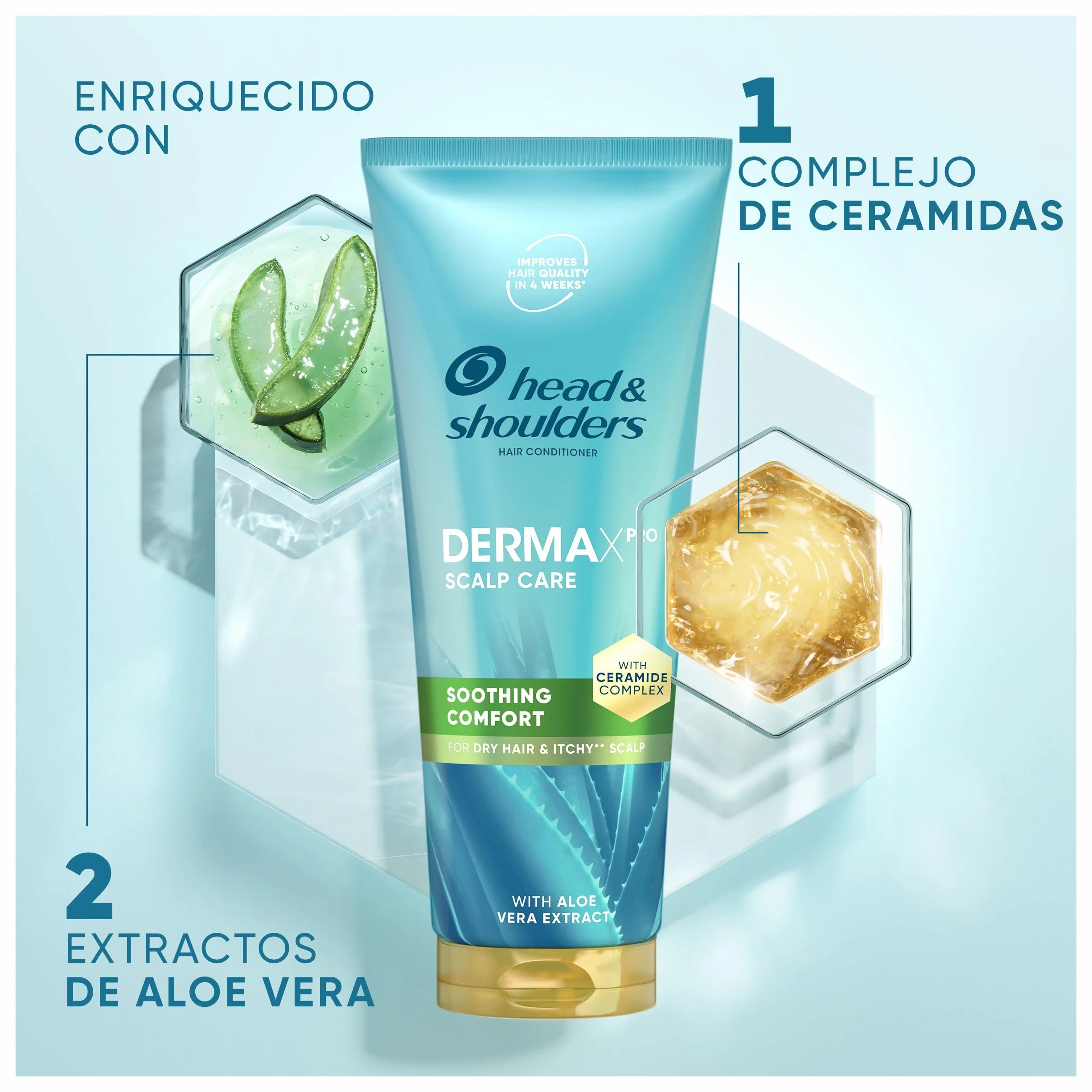 H&S DermaXPro Hidratante Champú Anticaspa 300ml + Acondicionador 220ml + Tratamiento 145ml