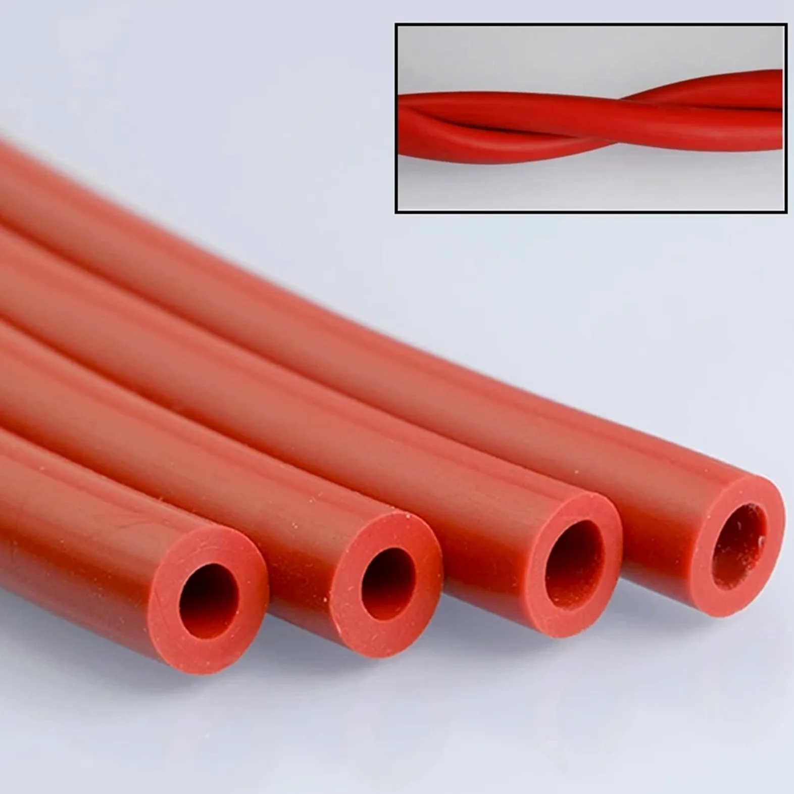Tubo Gasolina Moto Tubo de silicona naranja y rojo resistente al calor, 2 m/juego, diámetro interior de 2 a 32 mm, for tanque de combustible de automóvil, tubo de enfriamiento al vacío, manguera de go