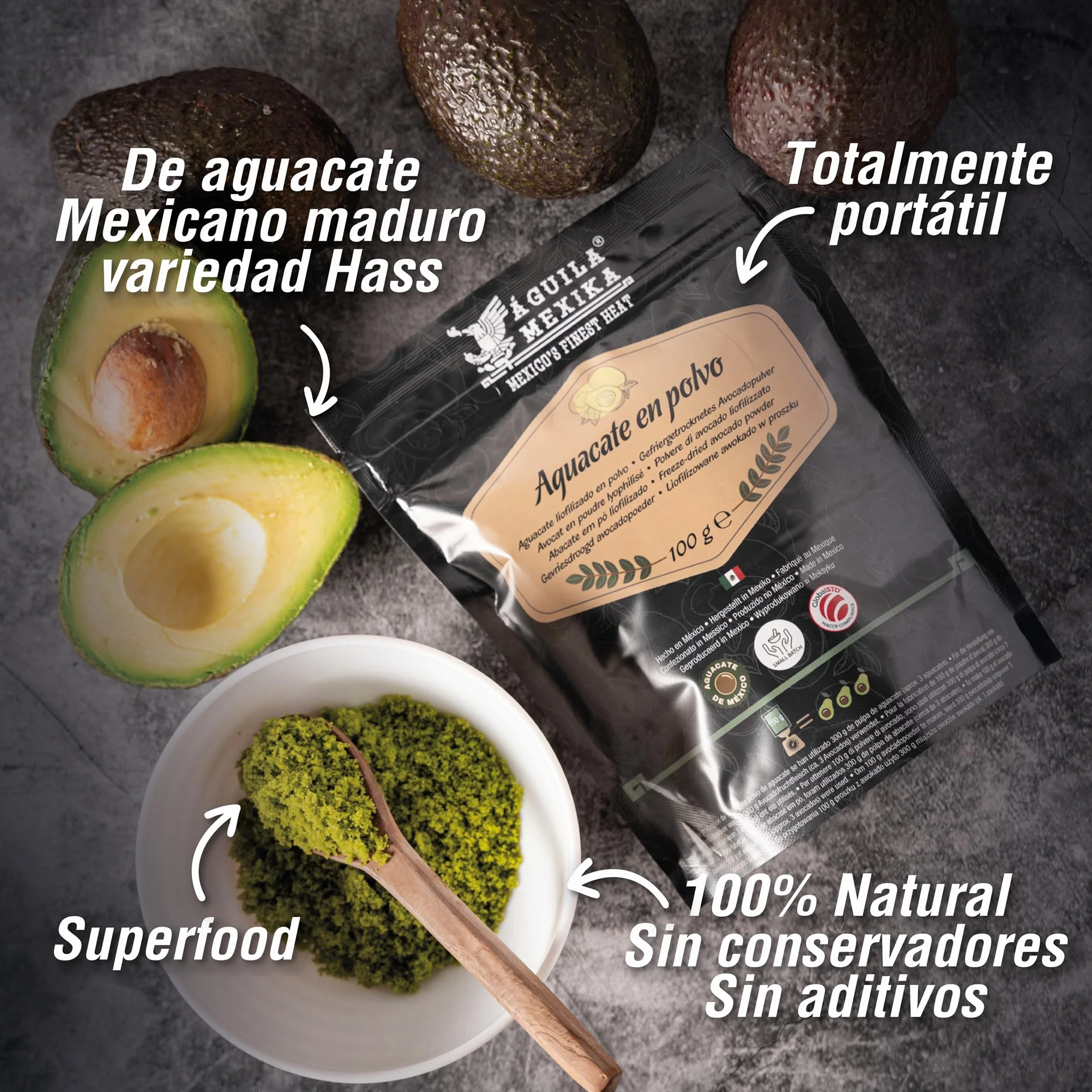ÁGUILA MEXIKA Aguacate en polvo 2-Pack Hass liofilizados