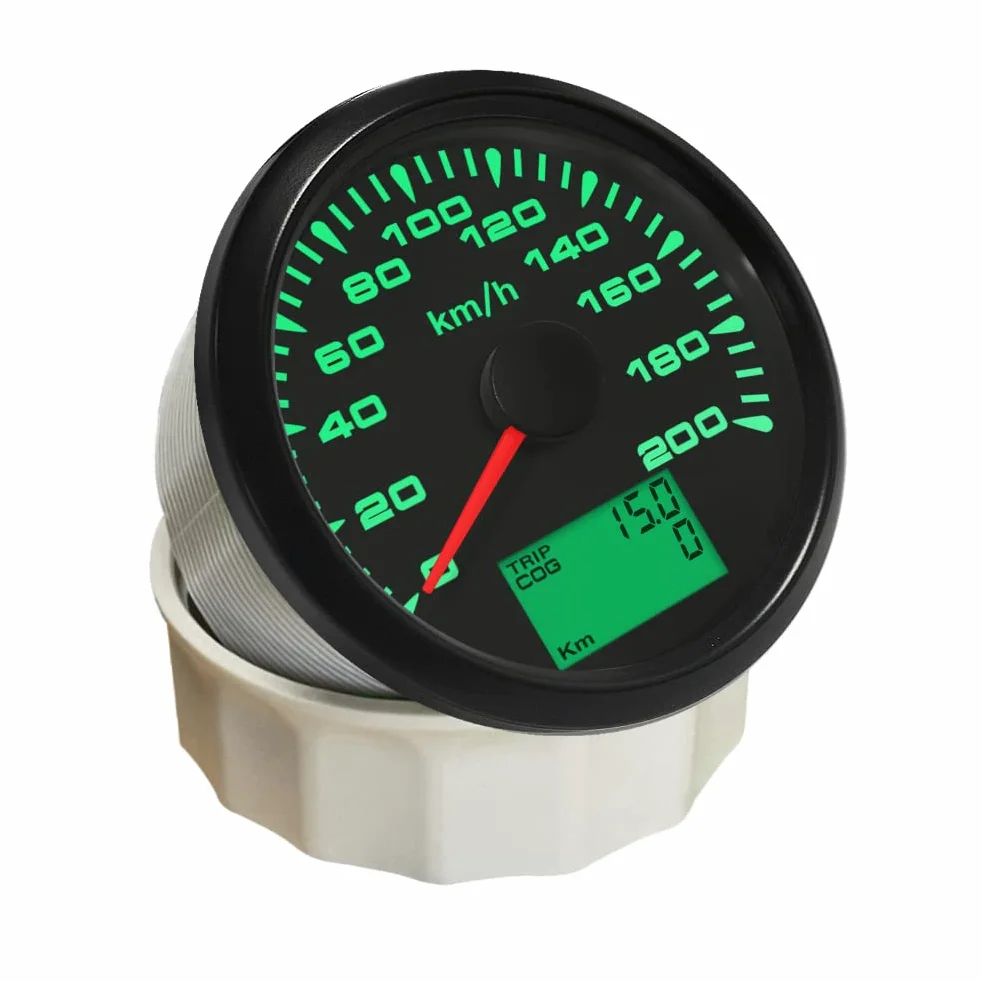 ELING velocímetro GPS universal velocímetro 0-200km/h odómetro para carreras de autos motocicleta 3-3/8 pulgadas (85mm)