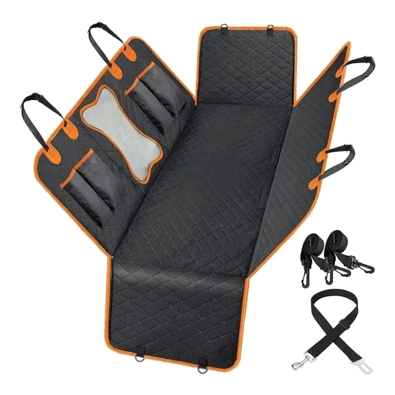 Alfombrilla Maletero Coche Funda Impermeable para Asiento de Coche para Perros con Ventana Malla, antiarañazos y Antideslizante