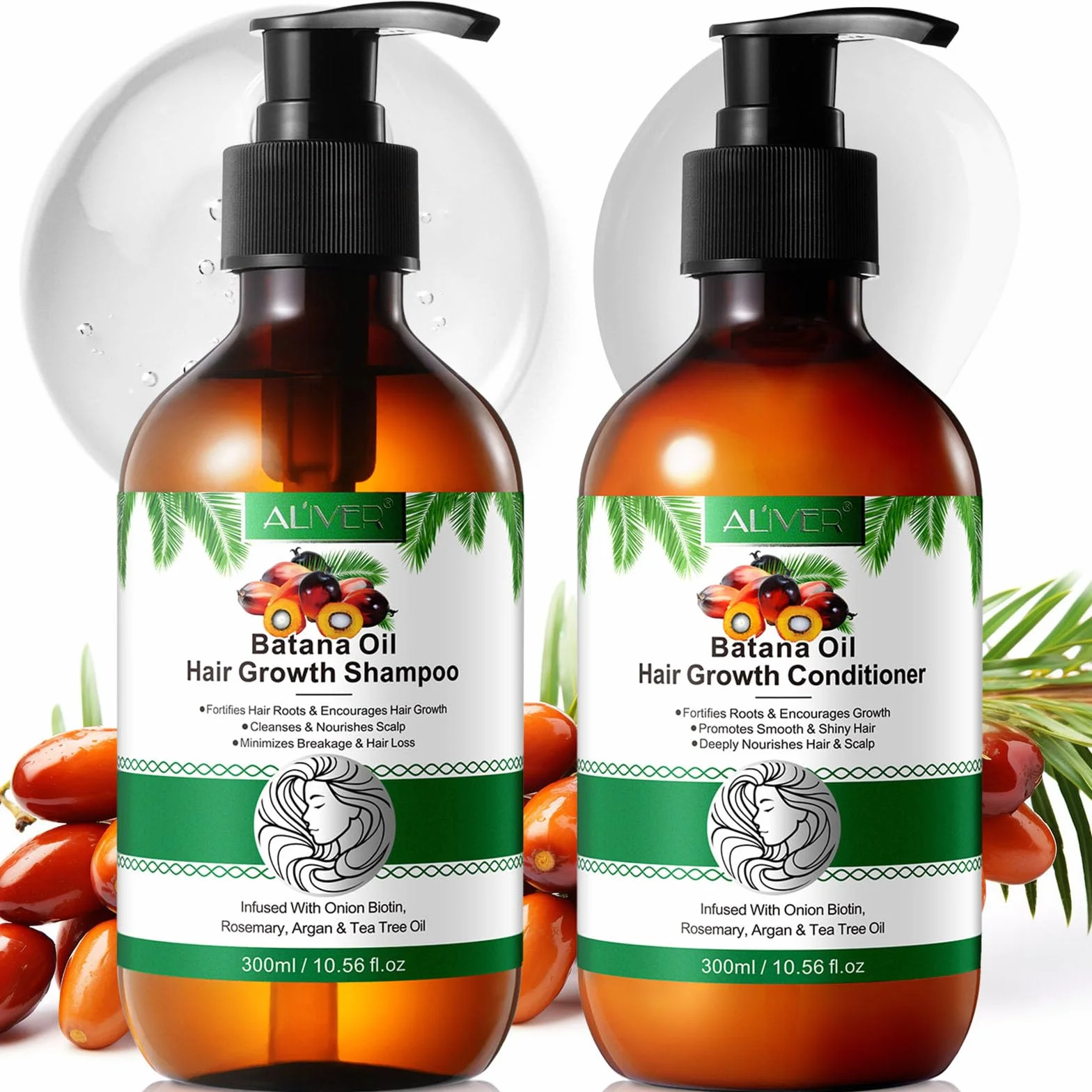 Batana Champú y Acondicionador para el Crecimiento del Cabello - Anti-caída para Cabello Delgado
