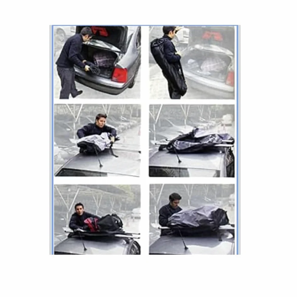 Cofre de techo para barras portaequipajes de 270 litros para coches compatible con UAZ Box coche impermeable baúl resistente fondo de metal Luna 100 x 80 x 26-40 cm