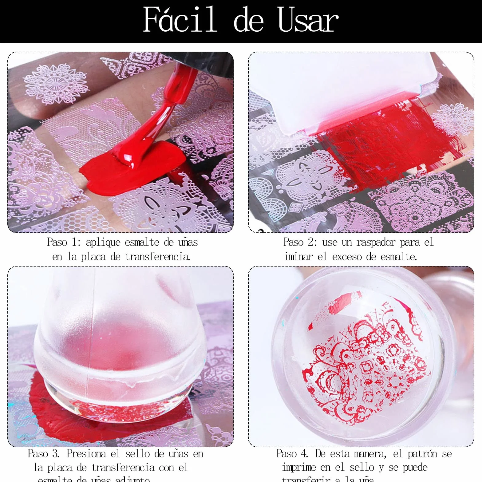 Nail Art Stamping Plates 10 PCS Placas Estampacion Uñas Nail Stamping Kit Patrón Flores Mariposas