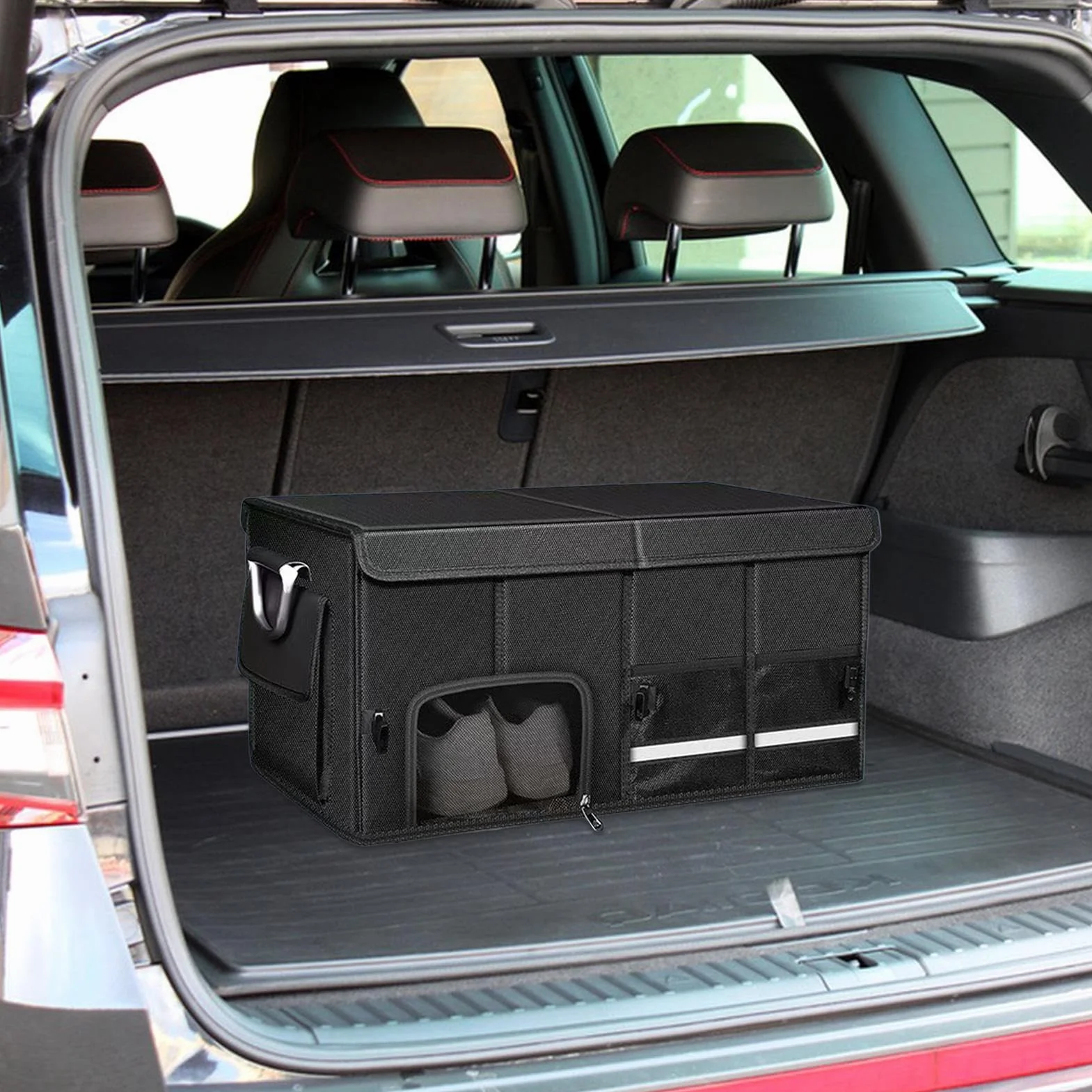 Gran Organizador De Maletero Impermeable Multicompartimentos | Organizador De Maletero Plegable Gran Capacidad Para Coche Accesorio Para Auto Camión RV Interior Viaje Compra Carga Unisex