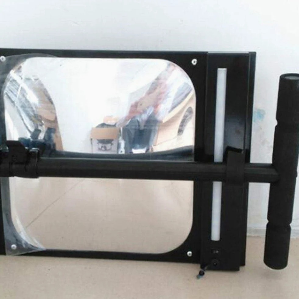 Espejo de inspección de vehículos, espejo de inspección bajo el vehículo, espejo de inspección telescópico con ruedas e iluminación LED, espejo de inspección giratorio y extensible para control de s
