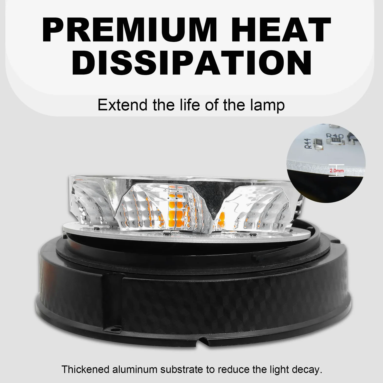 Agrieyes Luces estroboscópicas LED con lente reemplazable, advertencia de emergencia, luz intermitente ámbar para vehículos, camiones, tractores, automóviles postales
