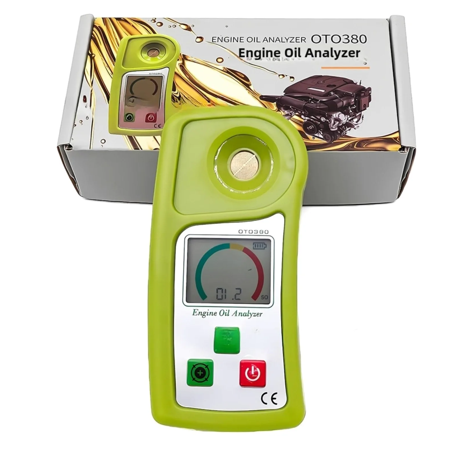 Comprobador de aceite digital de motor con pantalla LCD, sensor de precisión 0-90%, carga USB-C, apagado automático para diésel y