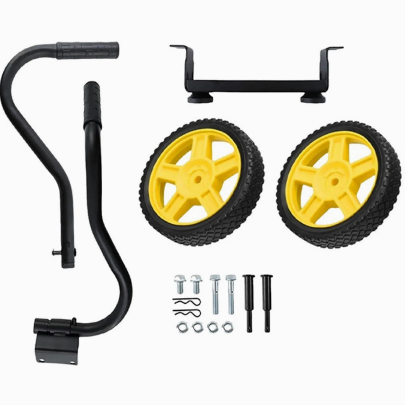 Kit de rueda de generador con neumáticos de plástico resistentes y mango conveniente para una fácil maniobrabilidad, para generadores de energía de 2800-4750 vatios, amarillo