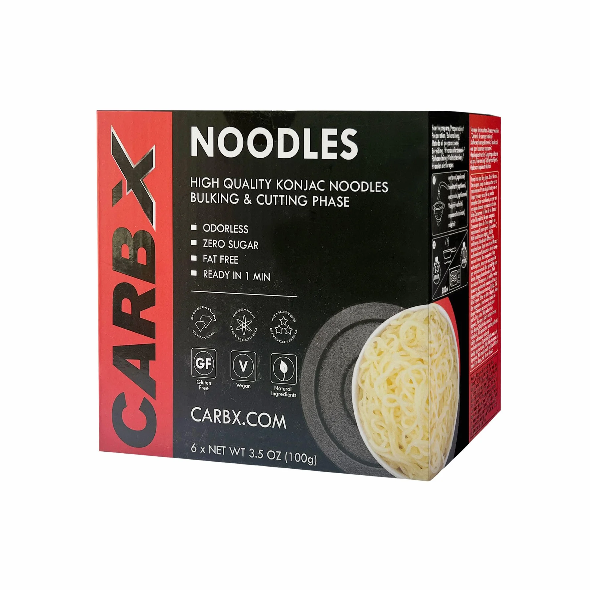 Noodles Shirataki Pasta Konjac 600 g 6 Raciones Bajo en Calorías Sin Azúcar Keto Low Carb