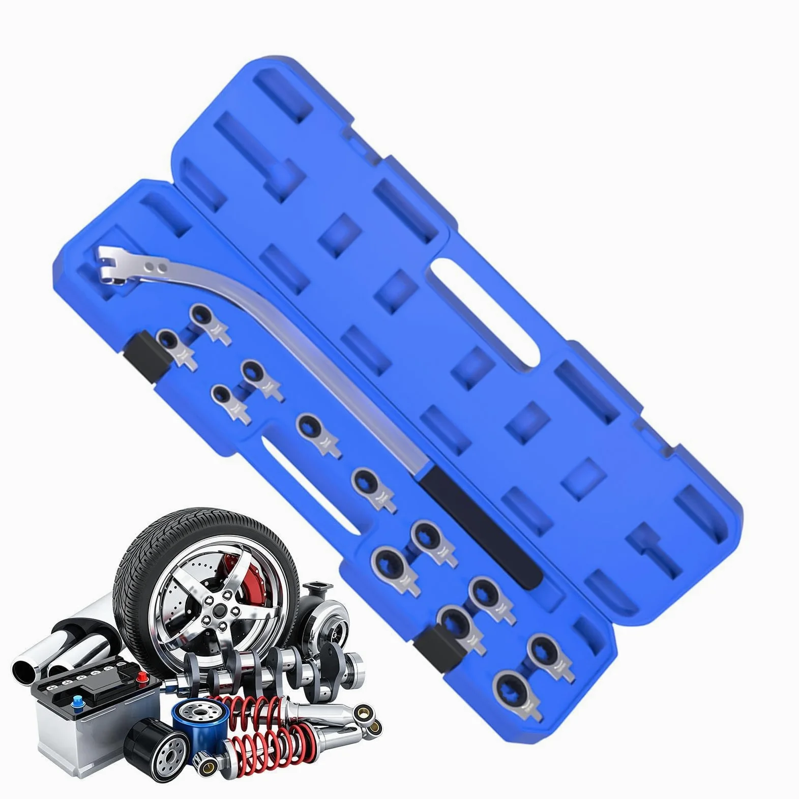 Juego De Herramientas Correa Serpentina Kit De Llaves Auxiliares Para | Juego Extracción Rodillo Loco Para Hogar Carretera Taller Garaje Industria Sedán Camión Motor