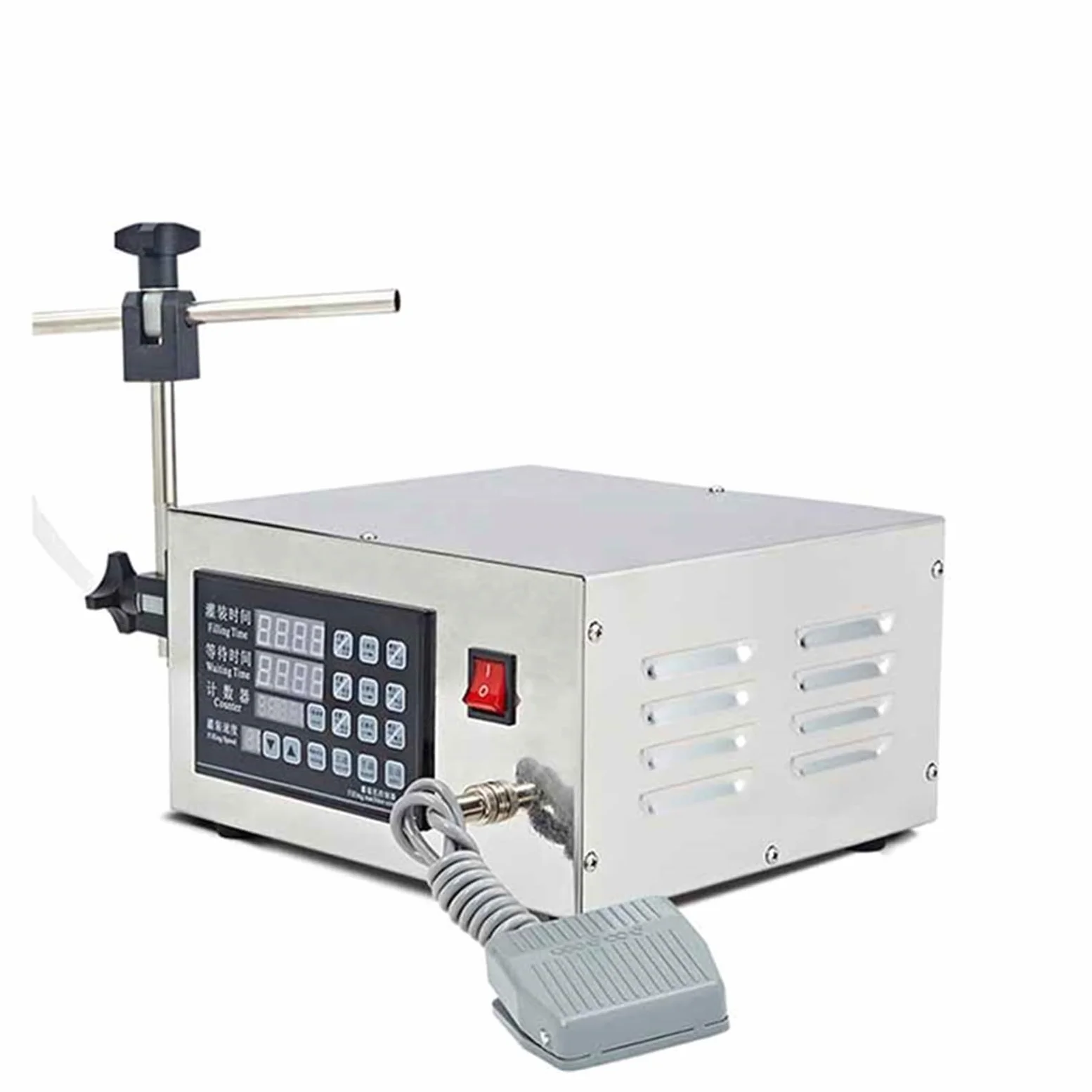 Máquina llenadora de líquidos, máquina llenadora con pesaje, máquina llenadora de líquidos semiautomática con bomba digital para jugo, agua y aceite, llenado de líquidos con alta precisión y funcion