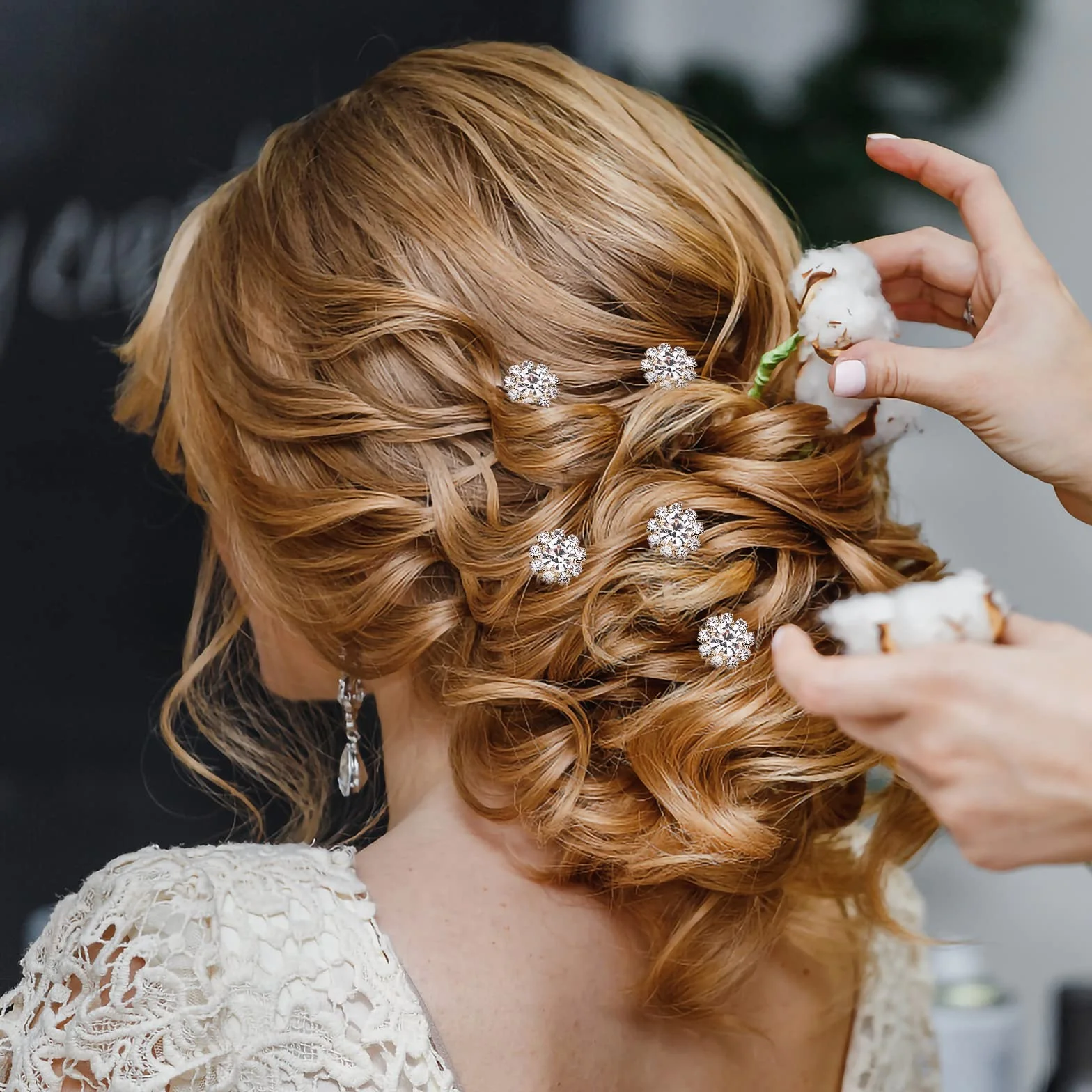 KINBOM 12 Piezas Horquillas Diamantes Pelo Mujer Boda, Horquillas Flor Cristal Accesorios Novia Dorado