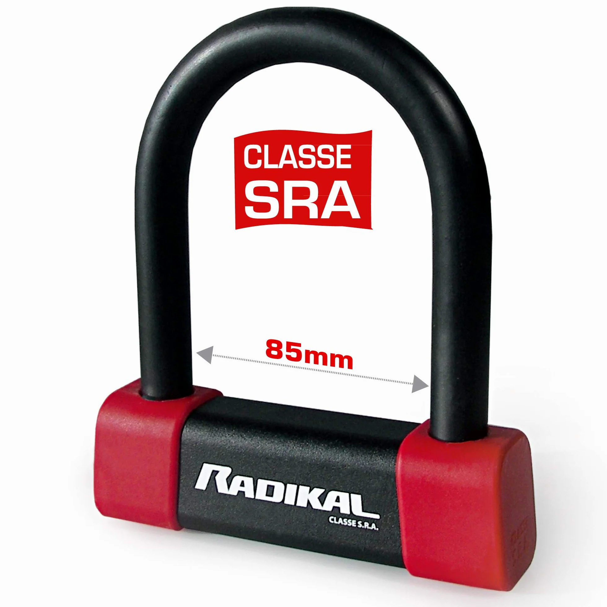 RADIKAL RK120R+RK10120L Candado Moto U Homologado SRA + Cadena Acero Cementado 120cm Más Largo con Sistema Lazo, Horquilla Acero Endurecido ø18mm, Máxima Seguridad Antirrobo Universal para Motocicleta
