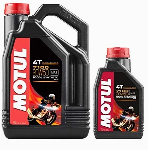 MOTUL Pack Motor Motos 100% Sintetico 7100 4T 20W-50, 5 litros