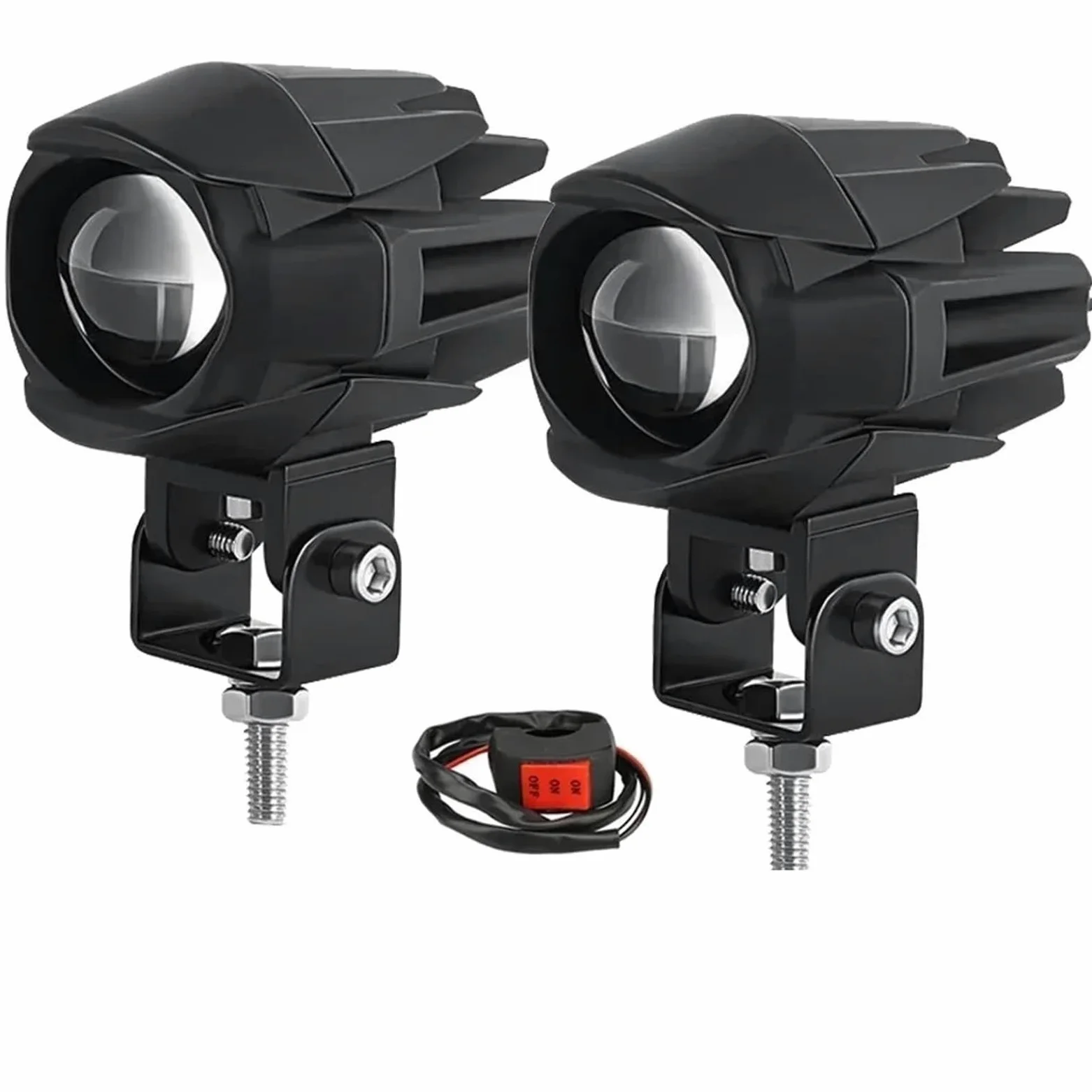 Faros Motocicleta Luces Antiniebla Faros Delanteros LED Antiniebla | Foco LED motocicleta faros antiniebla 200W para todoterreno ADV GS UTV lámpara asistida por camión luces auxiliares 12V 24V