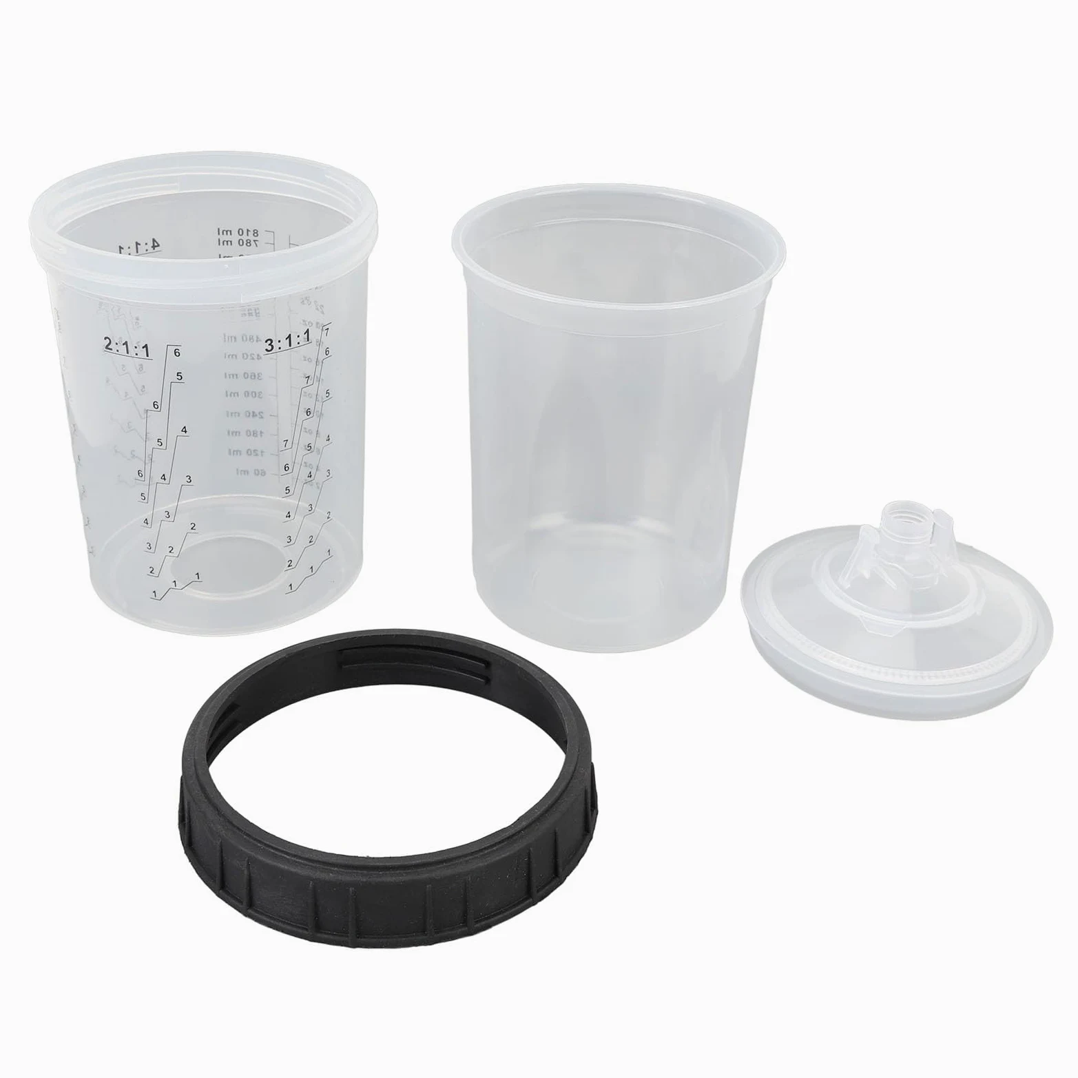 Generic Juego de Vasos Desechables para Mezclar Pintura en Aerosol, a Prueba de Fugas, Multiusos, Evitan la Disolución de la Pintura, Vasos para Pulverizadores de para Automóviles (0-810ML/0-28OZ