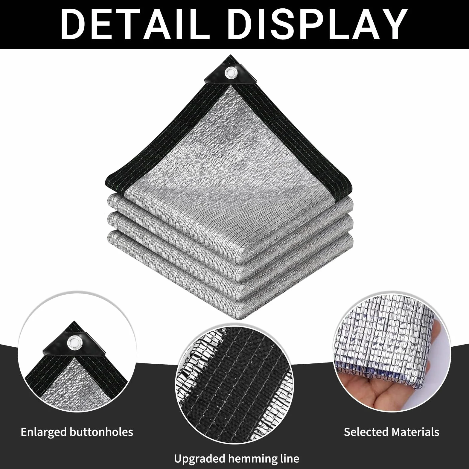 Red de Sombra para Coche,Tela Reflectante de Aluminio 2x2m,Malla Sombreadora,Red de Sombreado con Ojales,Vela de Sombra,para Coche,Perro,Balcón,Jardín,Camping