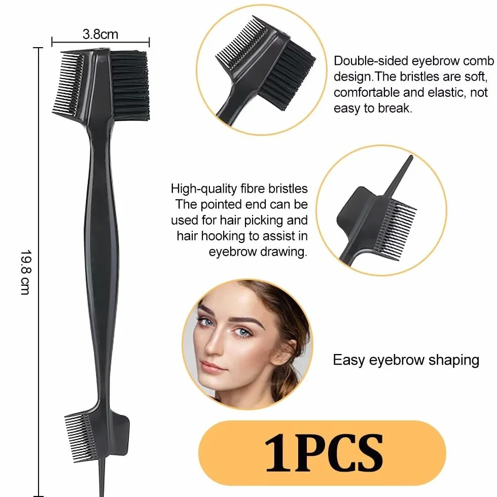 Cepillo de cejas 2 unidades peine doble extremo separador pestañas portátil herramientas maquillaje