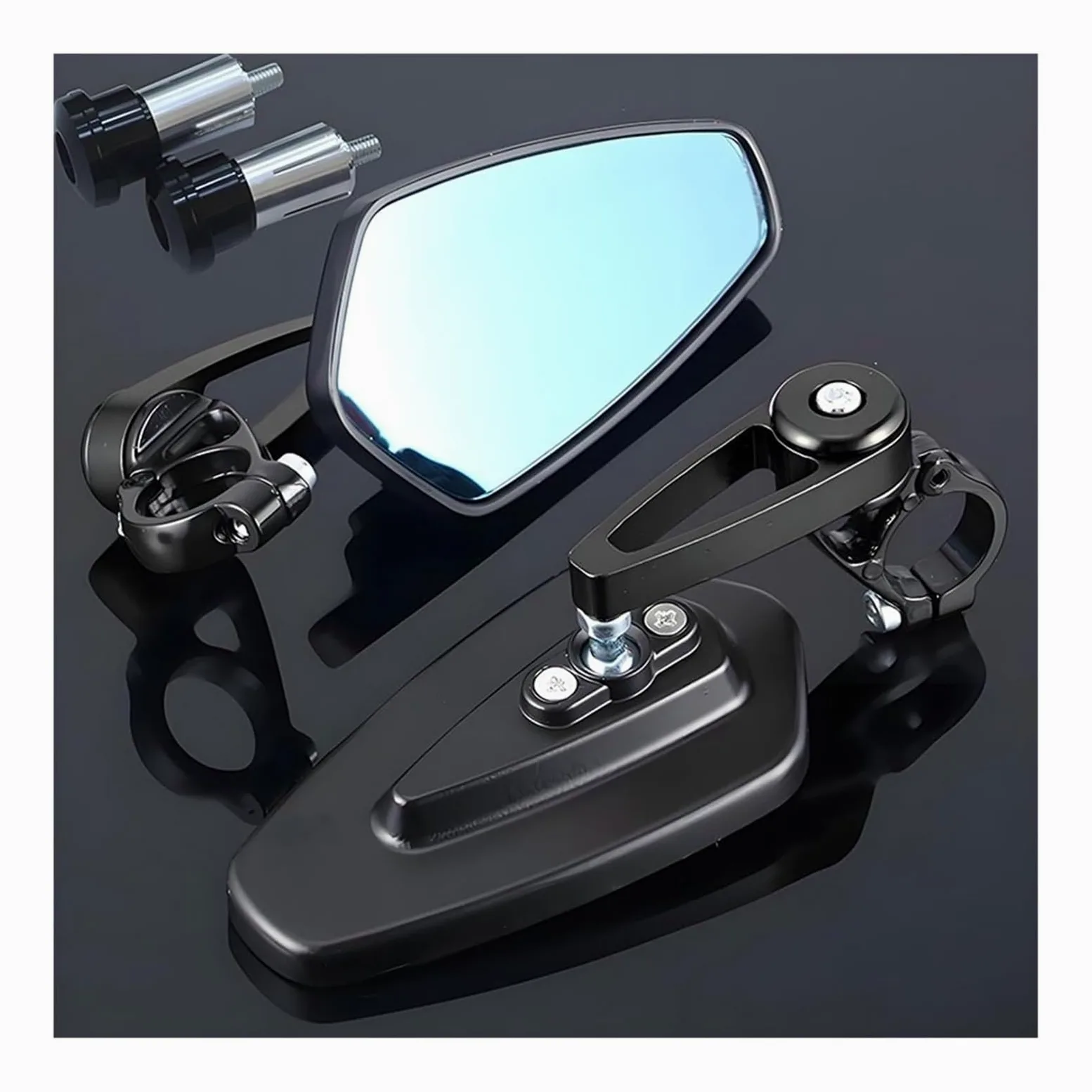 Adaptador Espejo Motocicleta Por R125 1 Par Espejo Retrovisor Motocicleta Manillar Universal Scooter(G)