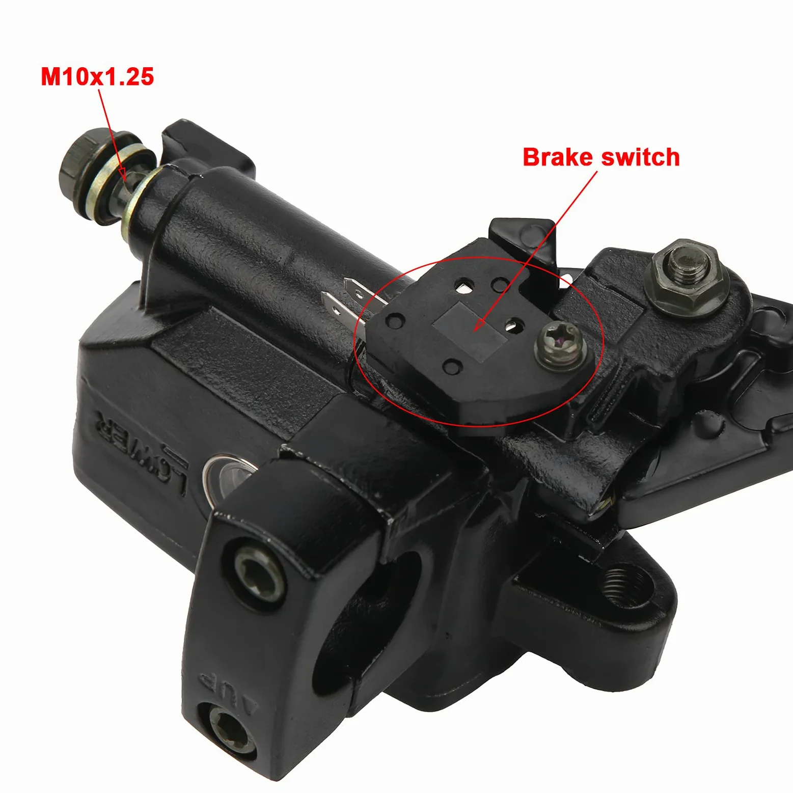 Tissting Cilindro Maestro de Embrague de Freno, Doble Bomba Hidráulica de Aluminio Forjado CNC con Tanque de Aceite 14 ml y Mirilla, Palanca Manillar Izquierda Derecha para Motocicleta Universal
