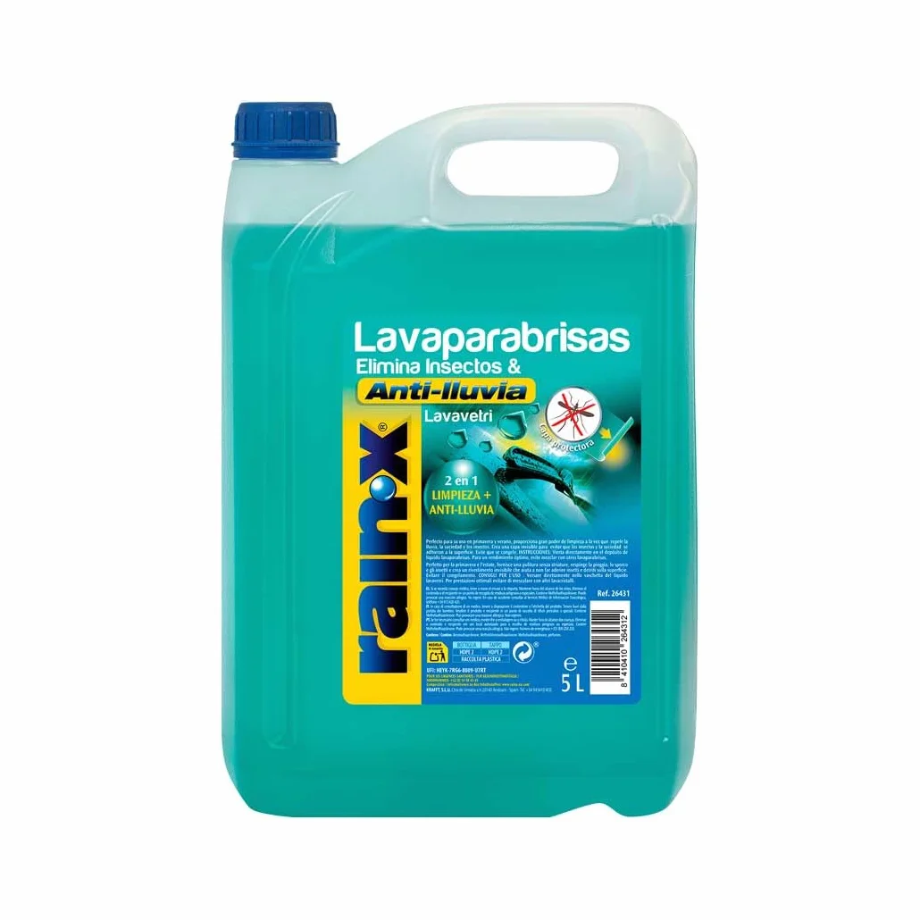 Rain-X Limpiaparabrisas Antilluvia 5L Protección Anti Mosquitos Tecnología Hidrofóbica