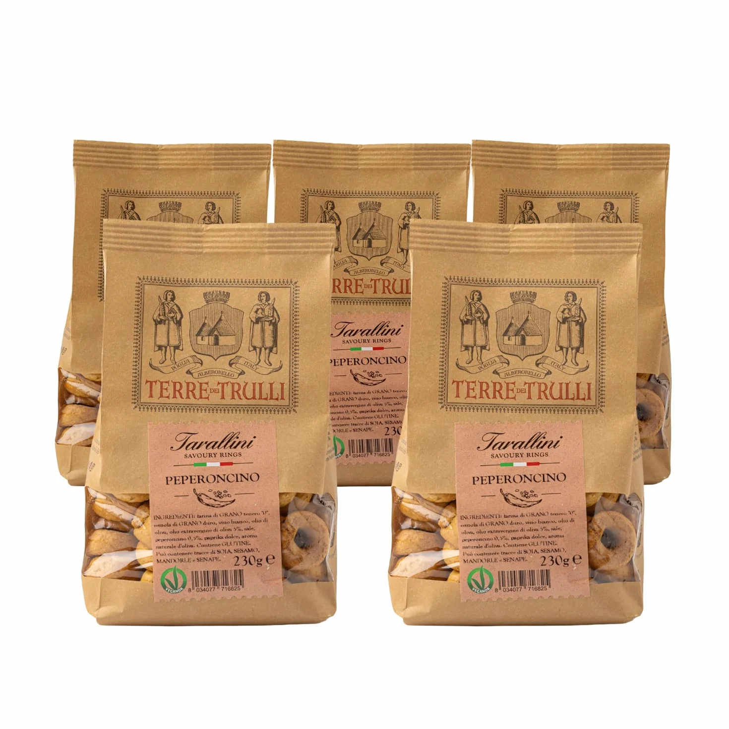 Tarallini de Apulia con pimienta 5 paquetes 230 g