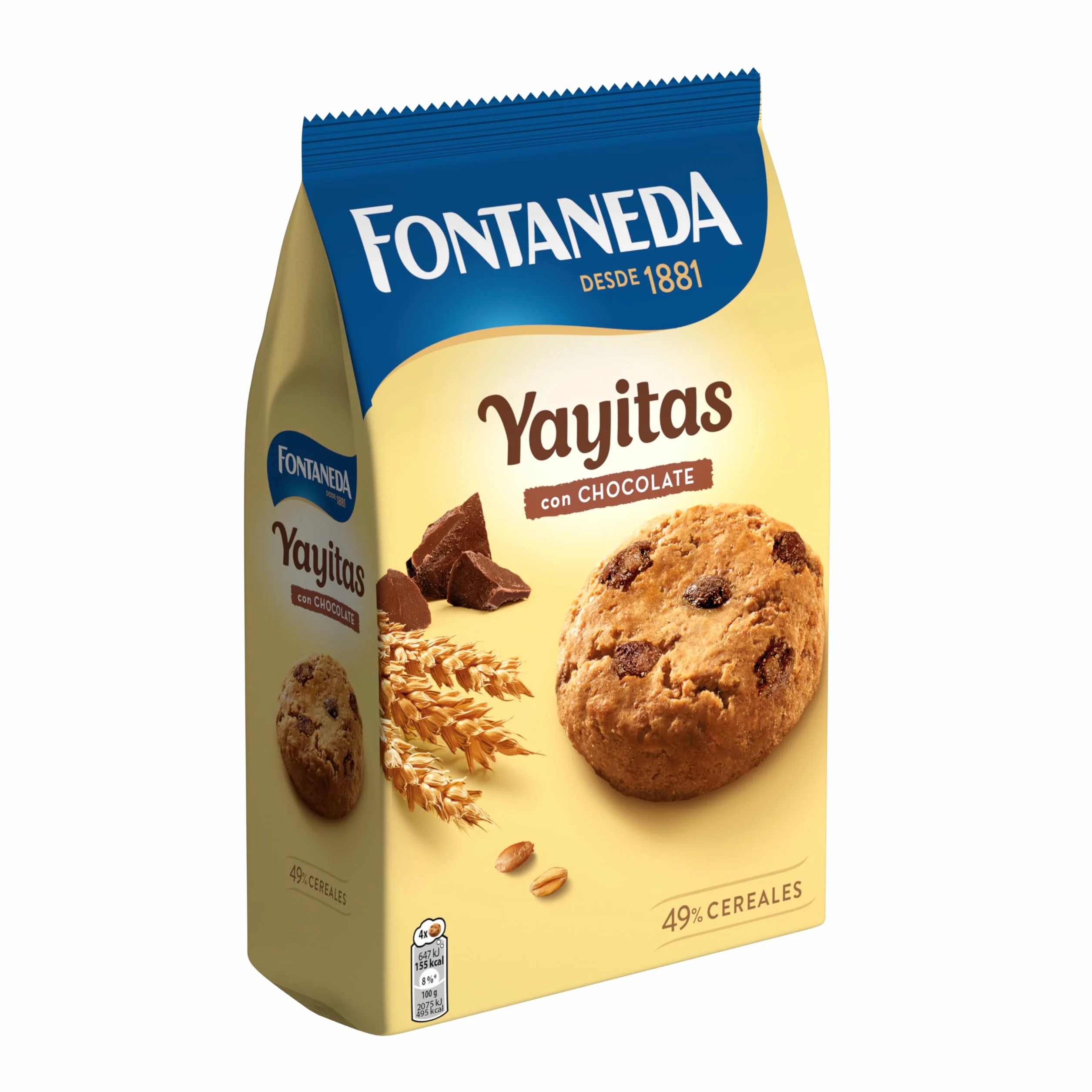 Fontaneda Yayitas Galletas con Pepitas de Chocolate y Cacao, 250 g