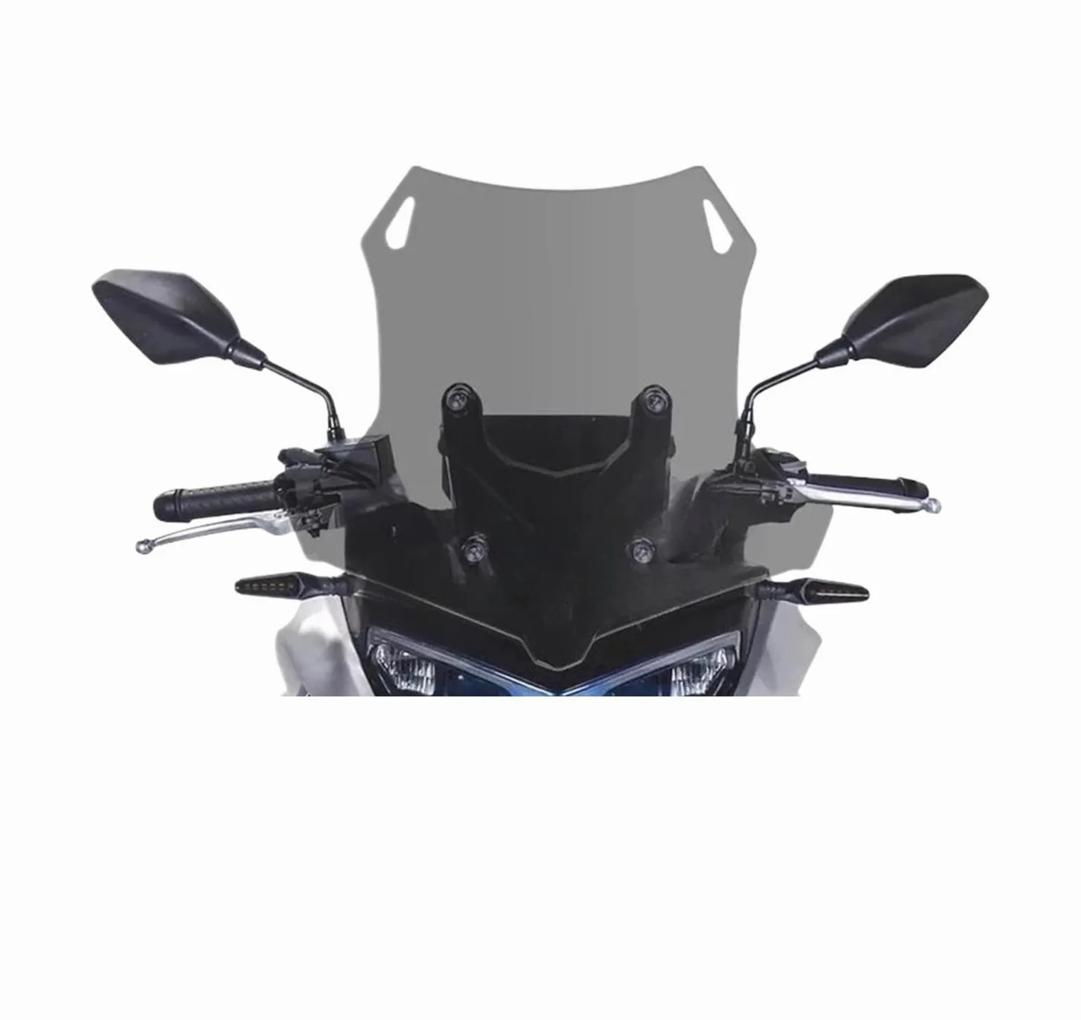 Parabrisas Delantero Motocicleta para VOGE para DS625X DS 625X para 625DSX Modificación De Parabrisas Deflector De Parabrisas De Motocicleta Aumentado Y Ensanchado (46cm Smoke Gray)